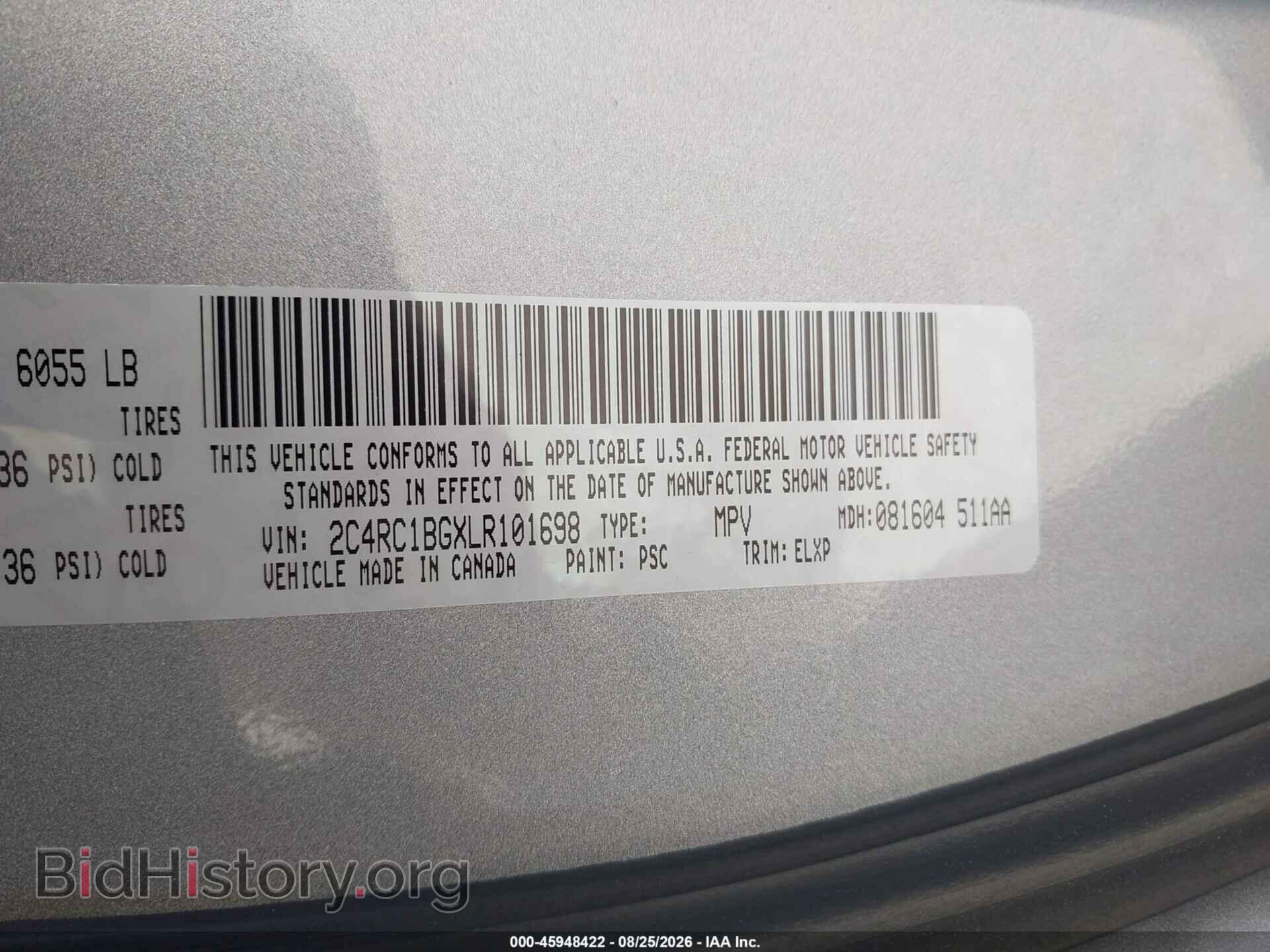 2020 CHRYSLER PACIFICA - VIN: 2C4RC1BGXLR101698 - Photo 9
