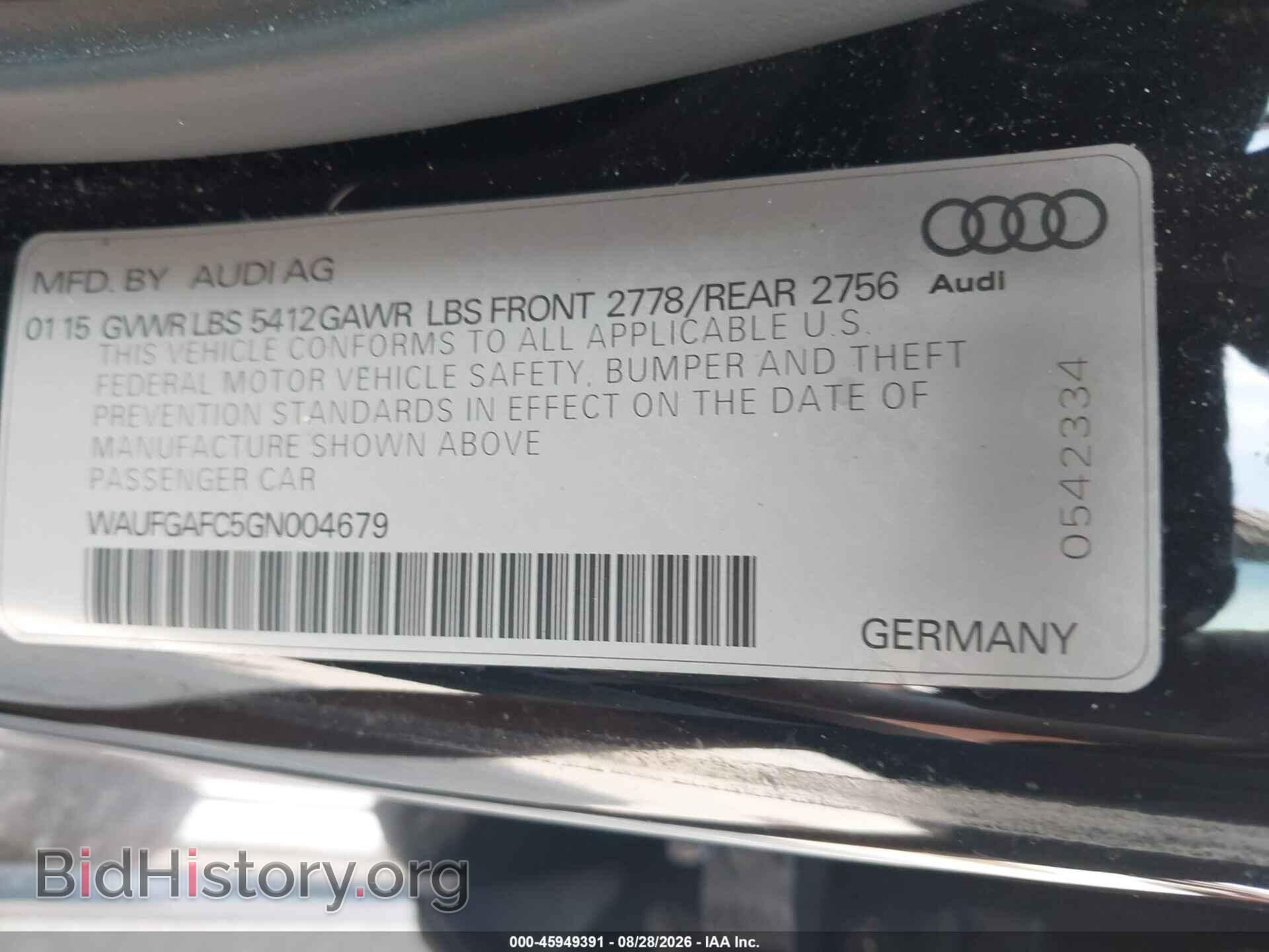 2016 AUDI A6 - VIN: WAUFGAFC5GN004679 - Photo 9