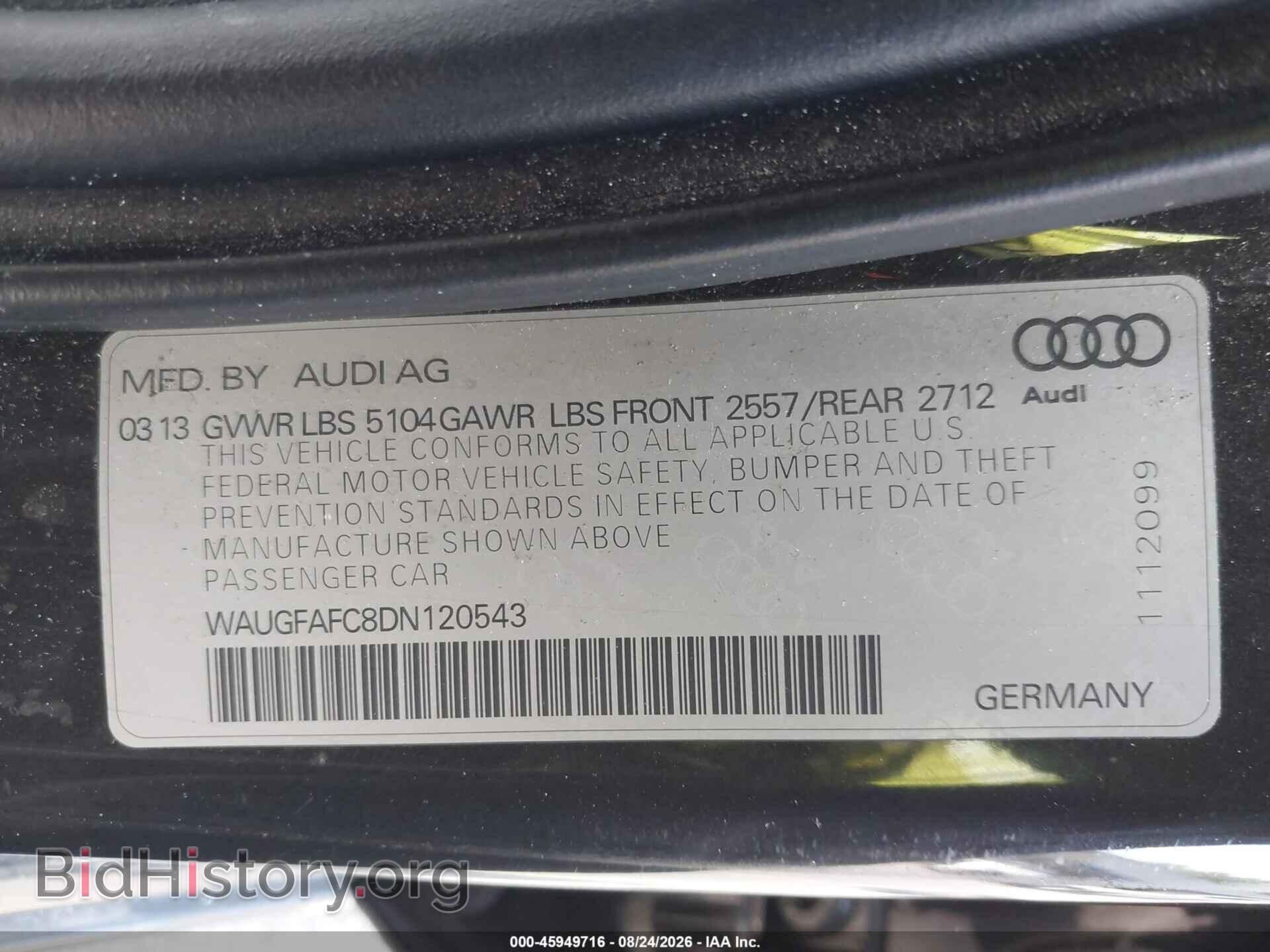 2013 AUDI A6 - VIN: WAUGFAFC8DN120543 - Photo 9