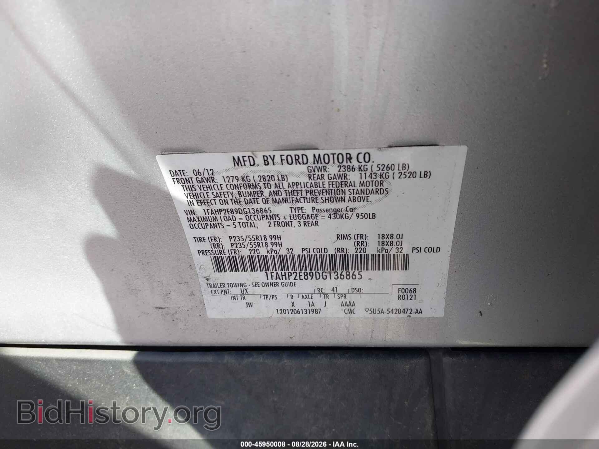 2013 FORD TAURUS - VIN: 1FAHP2E89DG136865 - Photo 9
