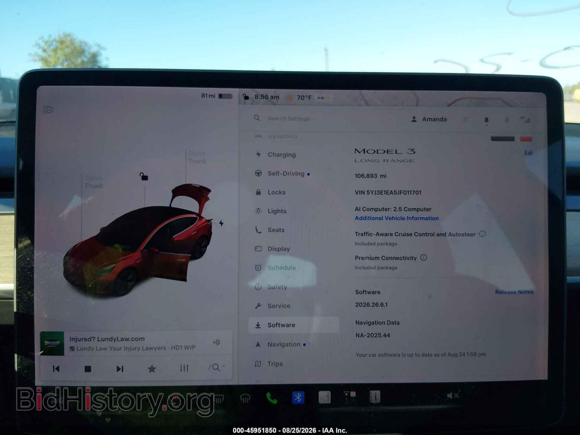 2018 TESLA MODEL 3 - VIN: 5YJ3E1EA5JF011701 - Photo 7