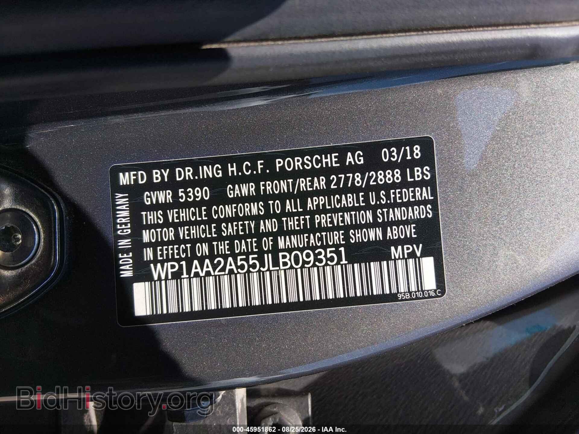 2018 PORSCHE MACAN - VIN: WP1AA2A55JLB09351 - Photo 9