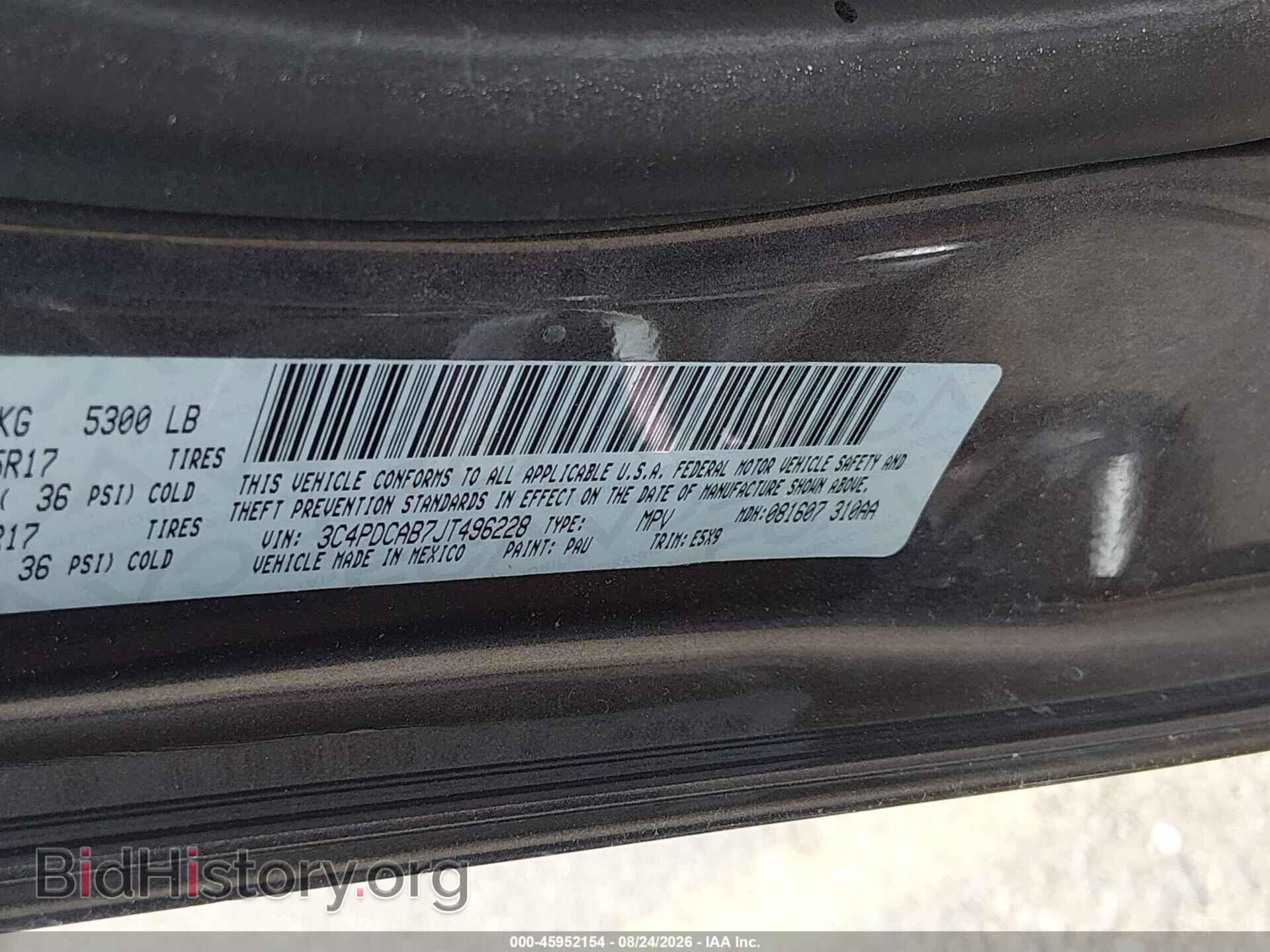2018 DODGE JOURNEY - VIN: 3C4PDCAB7JT496228 - Photo 9