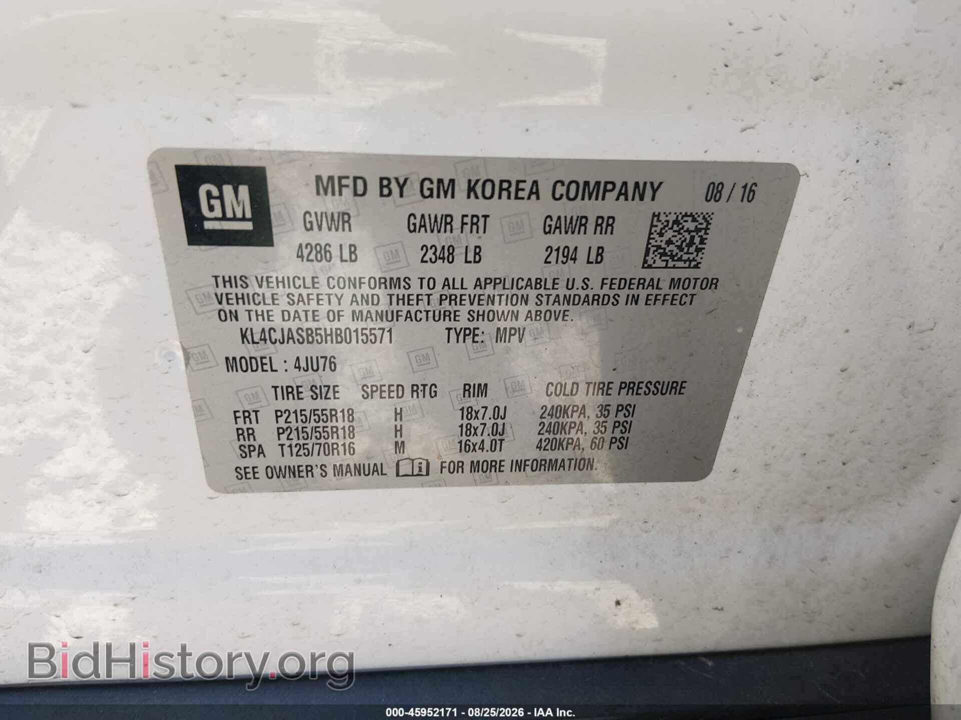 2017 BUICK ENCORE - VIN: KL4CJASB5HB015571 - Фото 9