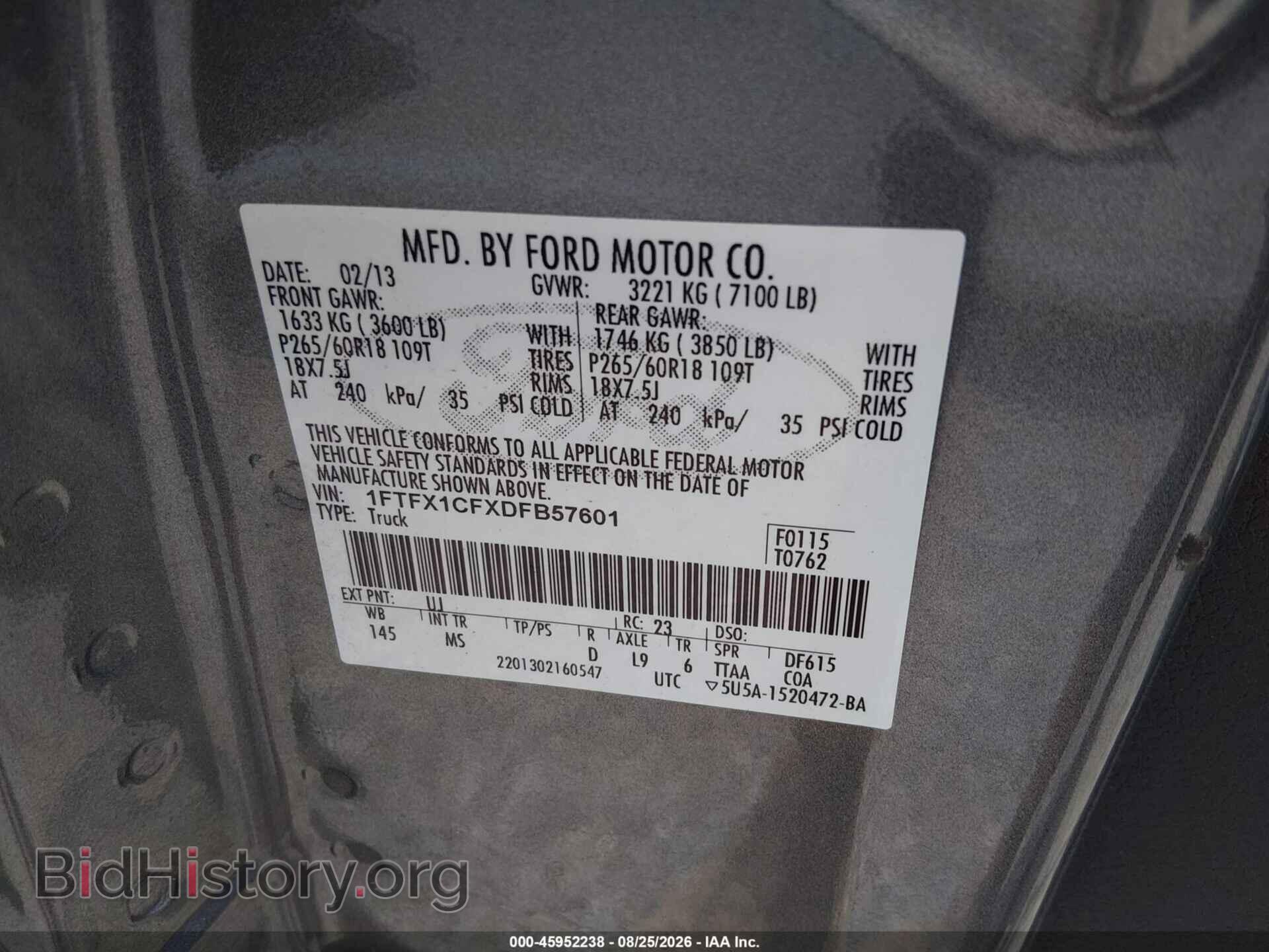 2013 FORD F-150 - VIN: 1FTFX1CFXDFB57601 - Photo 9