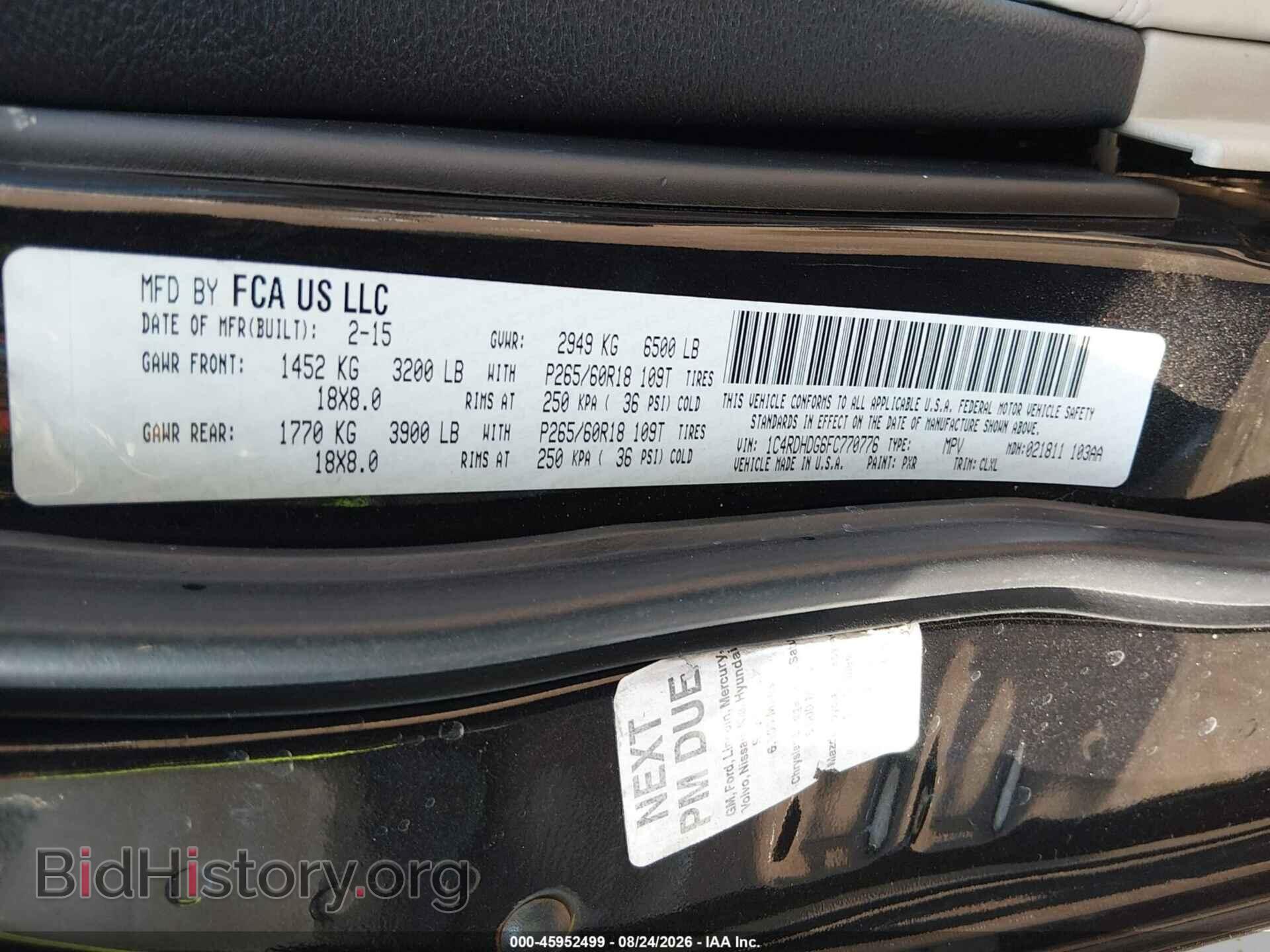 2015 DODGE DURANGO - VIN: 1C4RDHDG6FC770776 - Photo 9