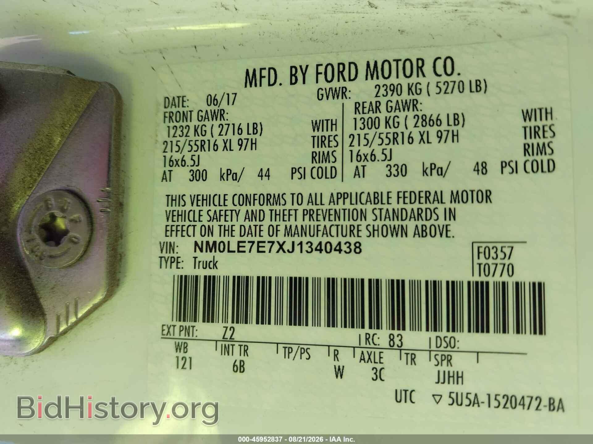 2018 FORD TRANSIT CONNECT - VIN: NM0LE7E7XJ1340438 - Photo 9