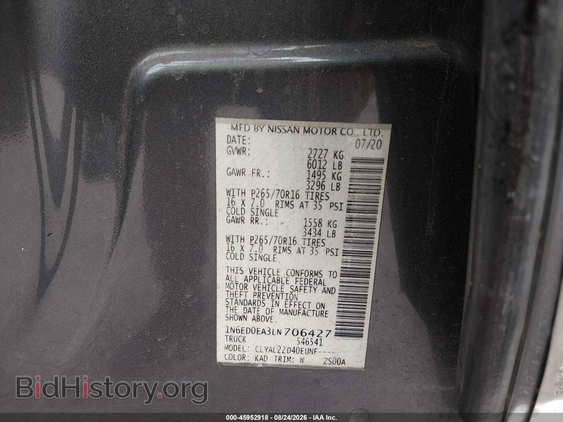 2020 NISSAN FRONTIER - VIN: 1N6ED0EA3LN706427 - Фото 9