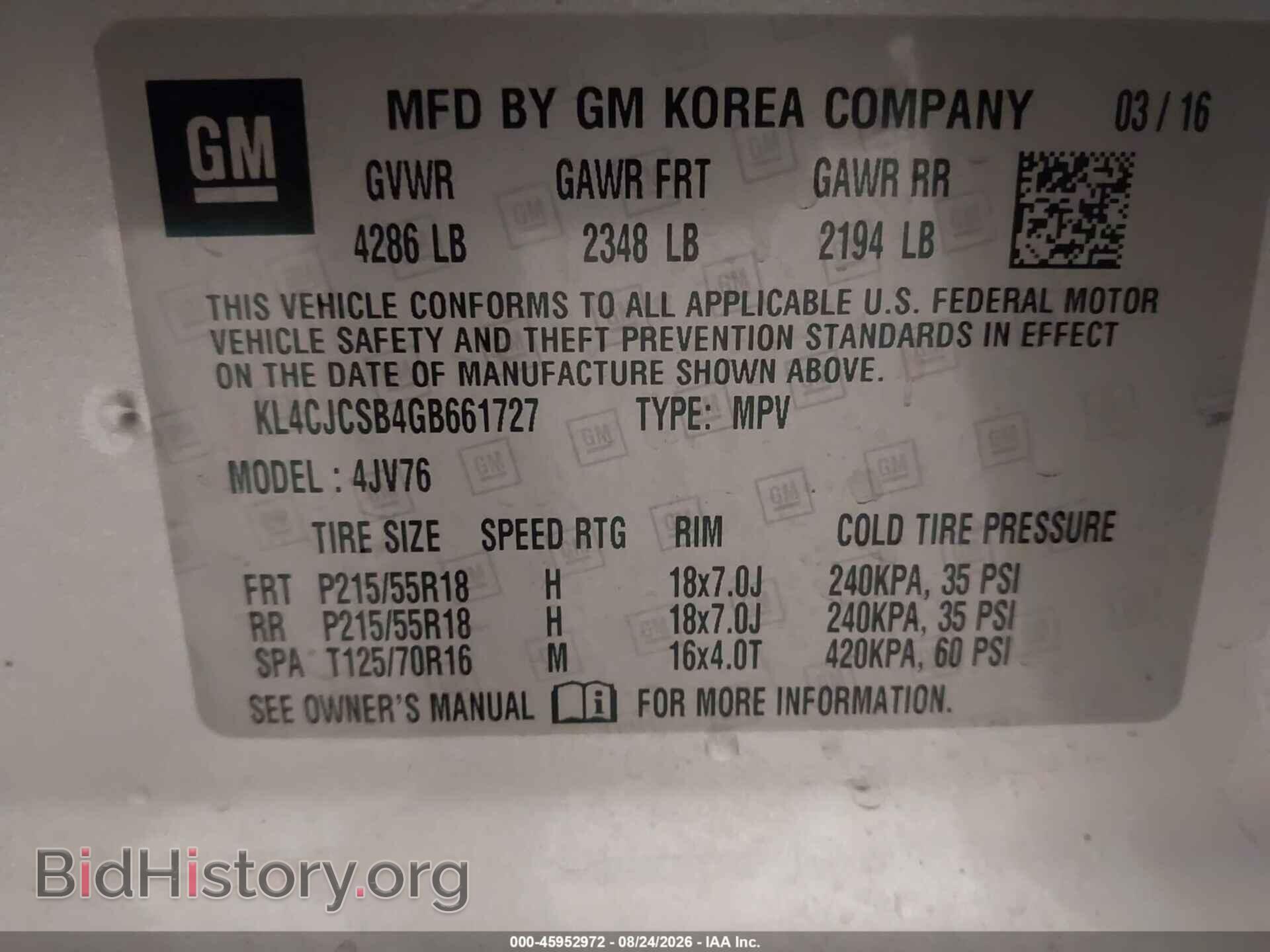 2016 BUICK ENCORE - VIN: KL4CJCSB4GB661727 - Photo 9