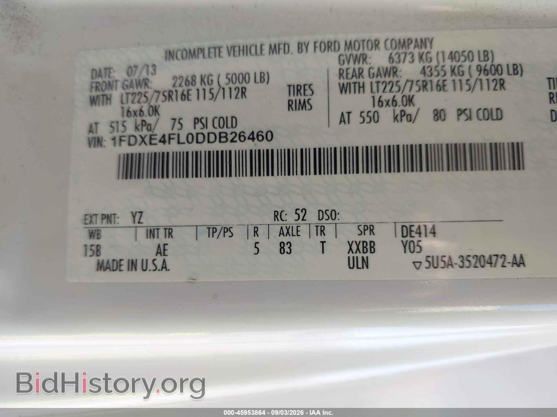 2013 FORD E-450 CUTAWAY - VIN: 1FDXE4FL0DDB26460 - Photo 9