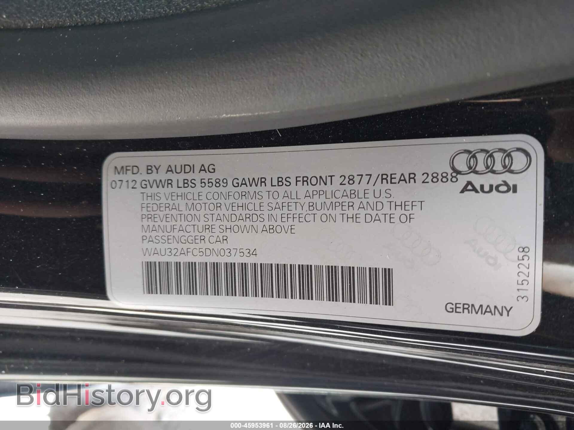 2013 AUDI S7 - VIN: WAU32AFC5DN037534 - Фото 9