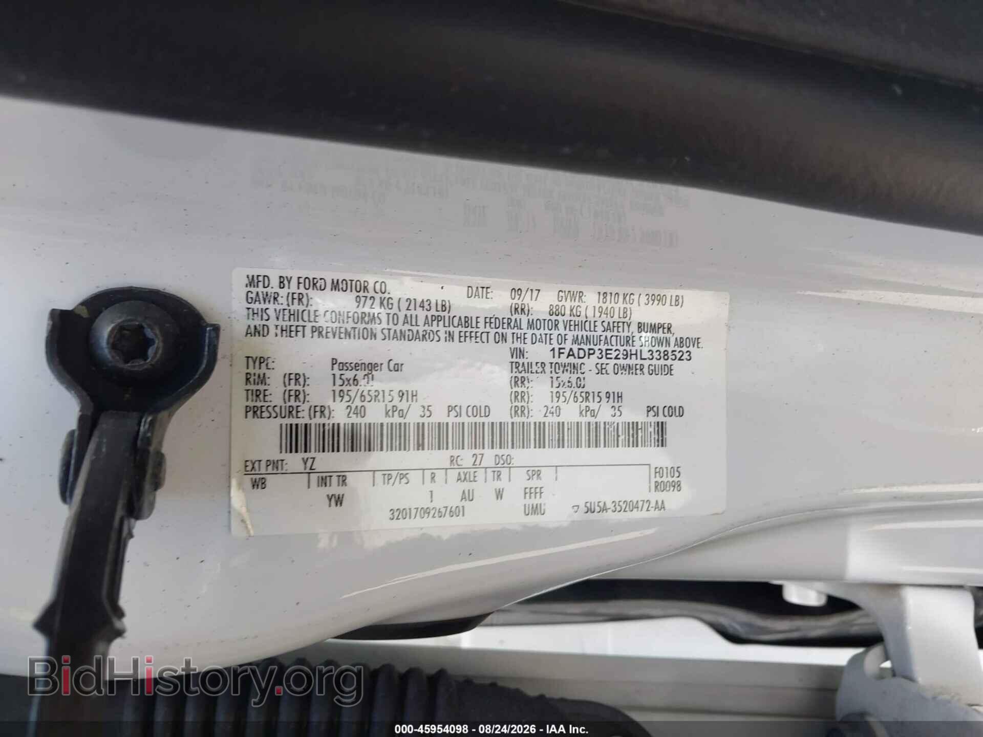 2017 FORD FOCUS - VIN: 1FADP3E29HL338523 - Photo 9