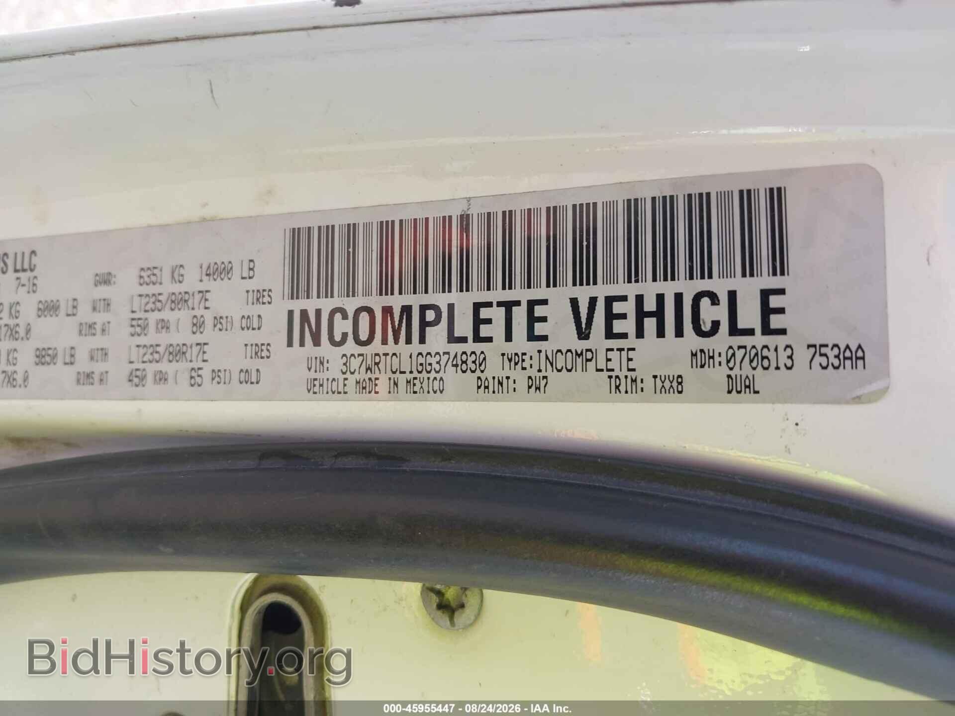 2016 RAM 3500 CHASSIS - VIN: 3C7WRTCL1GG374830 - Фото 8