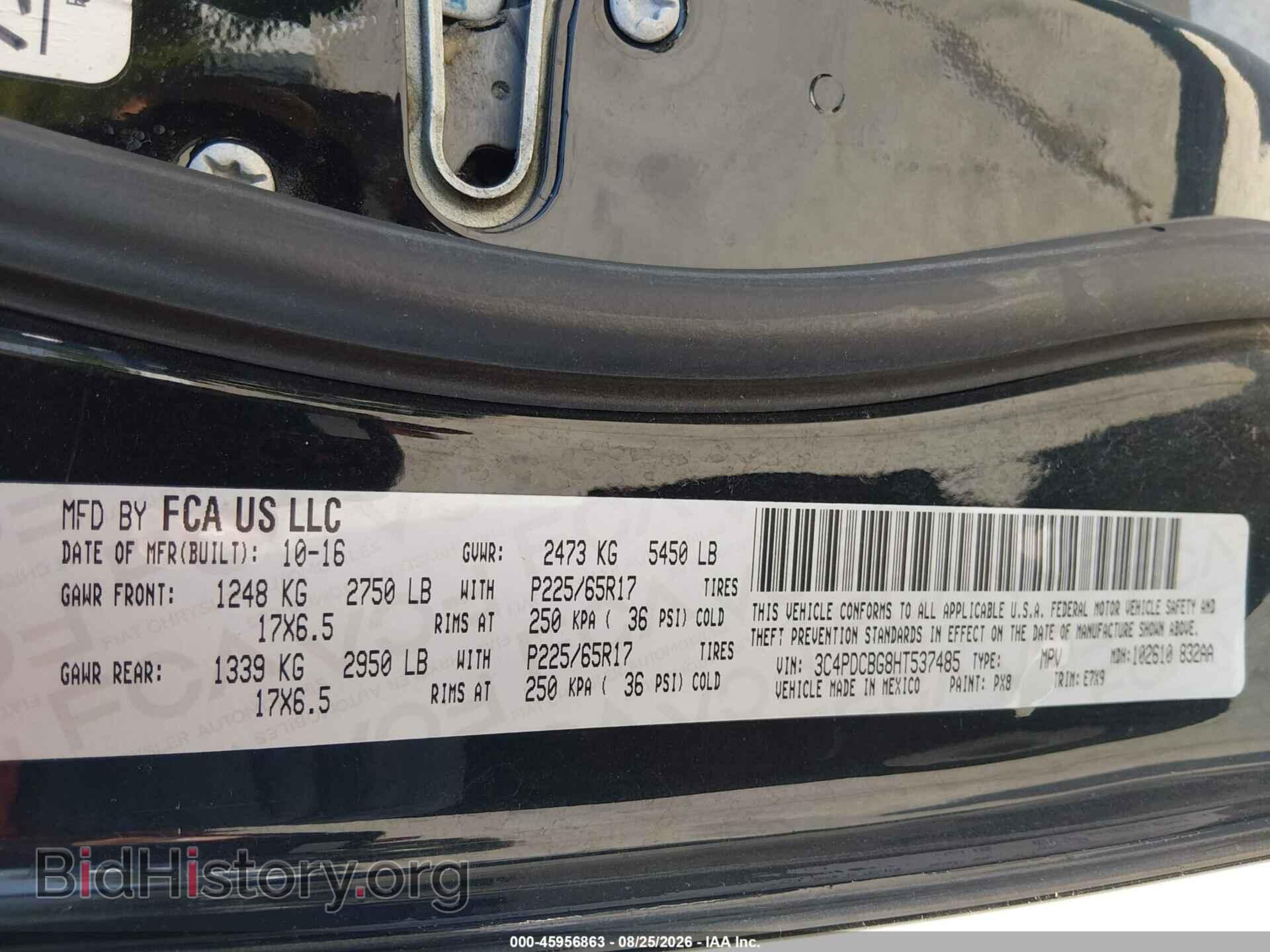 2017 DODGE JOURNEY - VIN: 3C4PDCBG8HT537485 - Photo 9