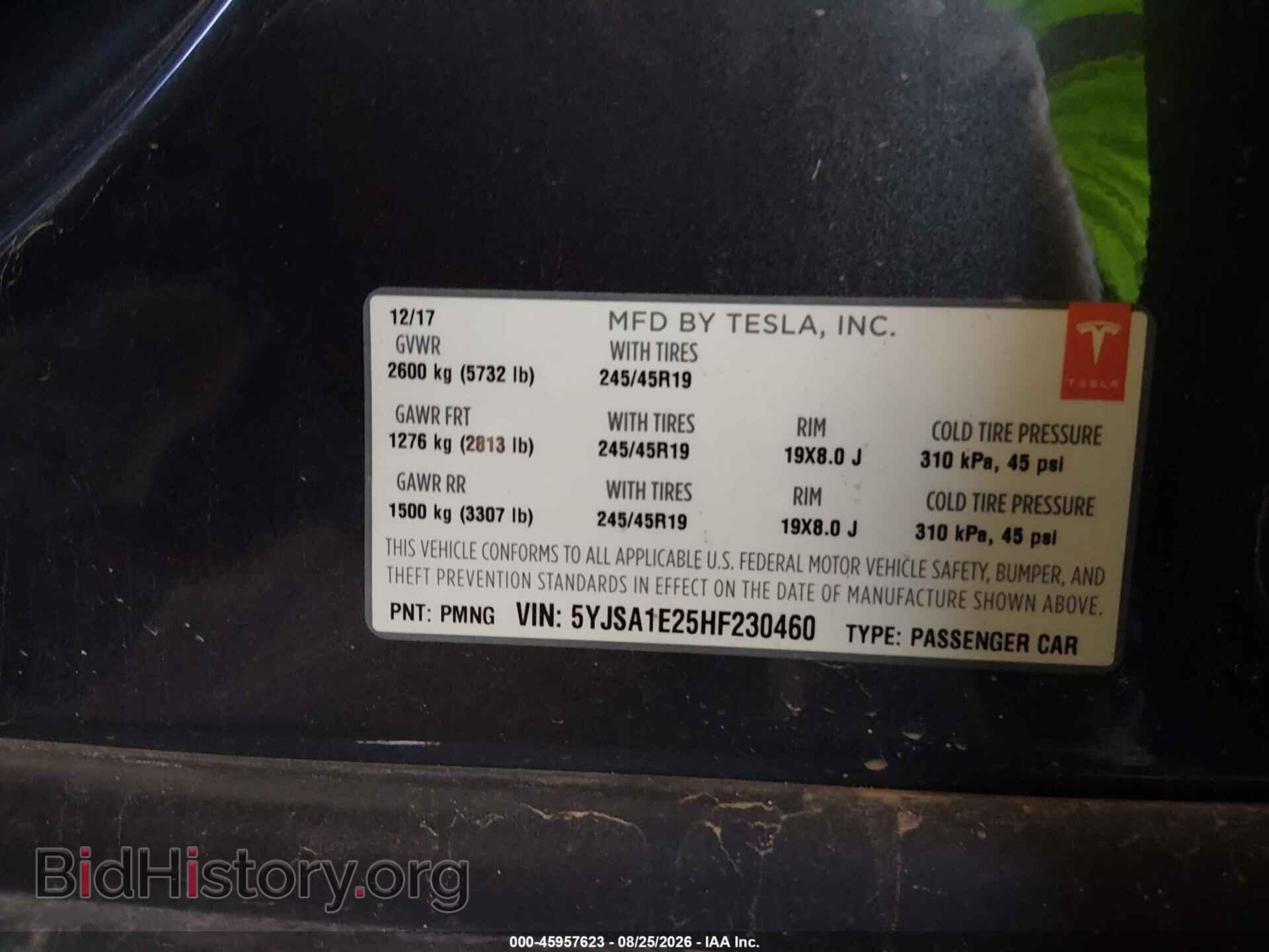 2017 TESLA MODEL S - VIN: 5YJSA1E25HF230460 - Photo 9
