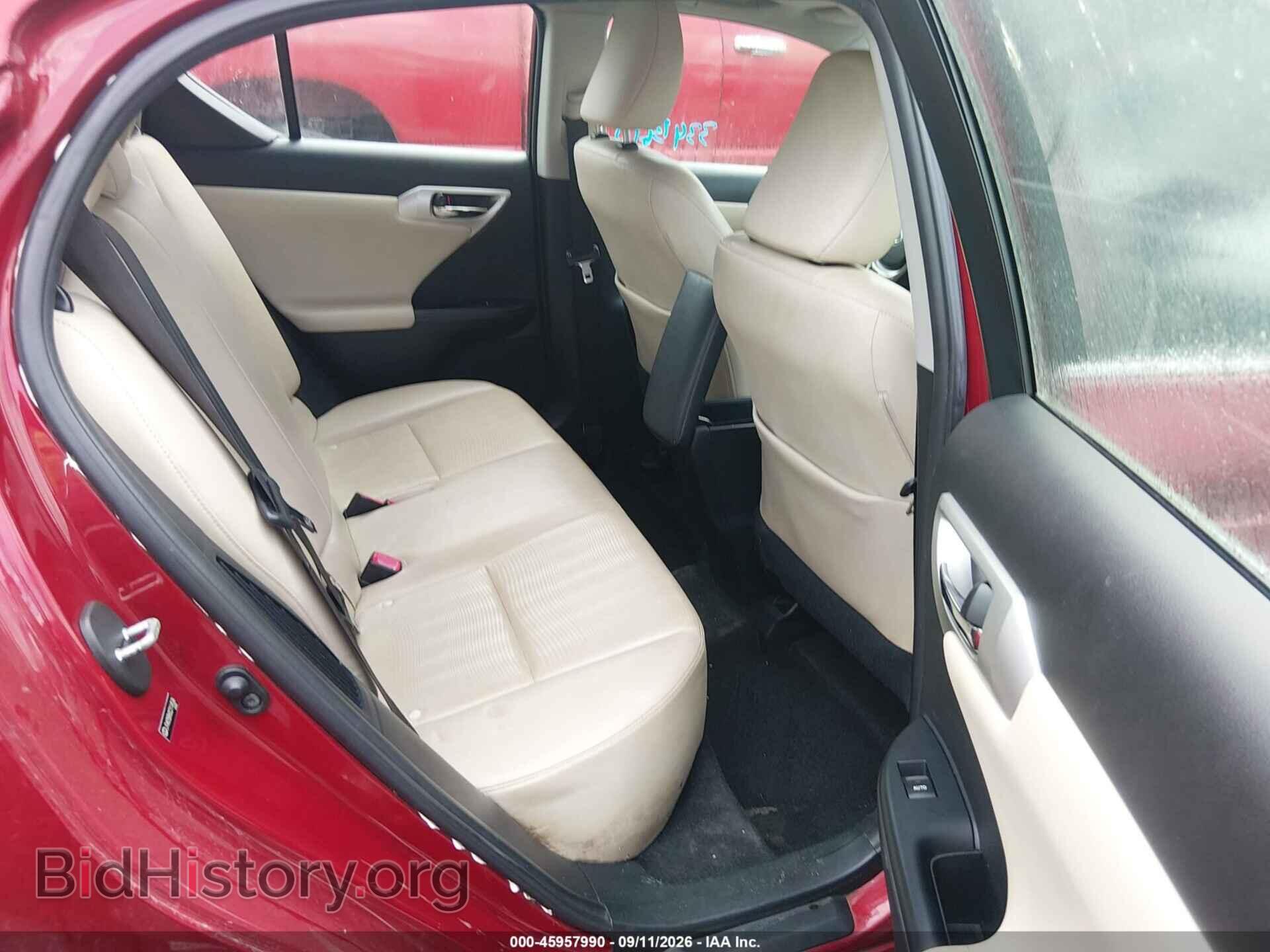 2012 LEXUS CT 200H - VIN: JTHKD5BH0C2114536 - Фото 8