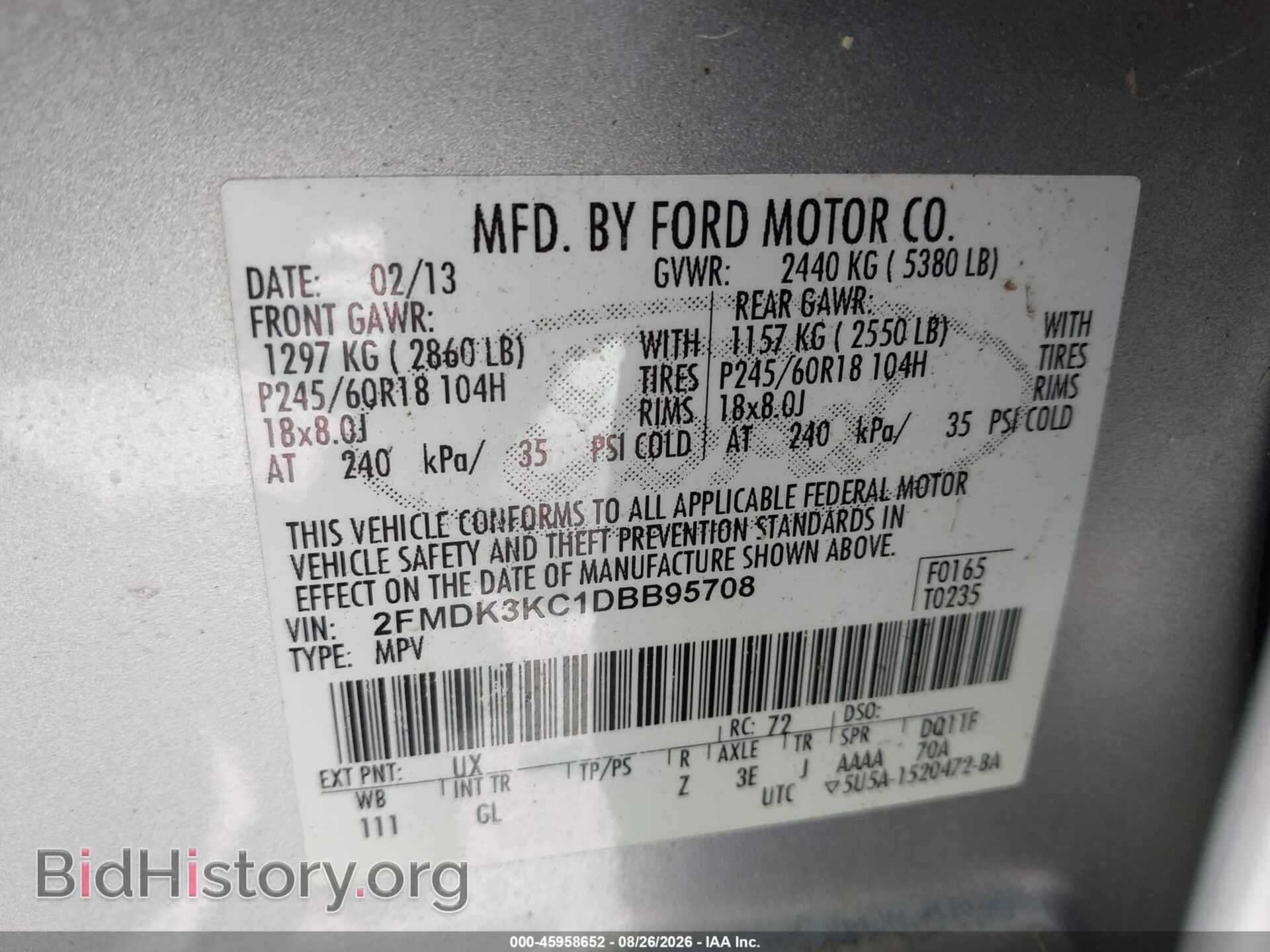 2013 FORD EDGE - VIN: 2FMDK3KC1DBB95708 - Photo 9
