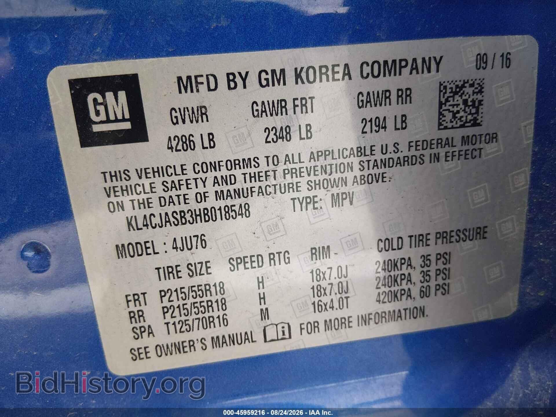 2017 BUICK ENCORE - VIN: KL4CJASB3HB018548 - Photo 9