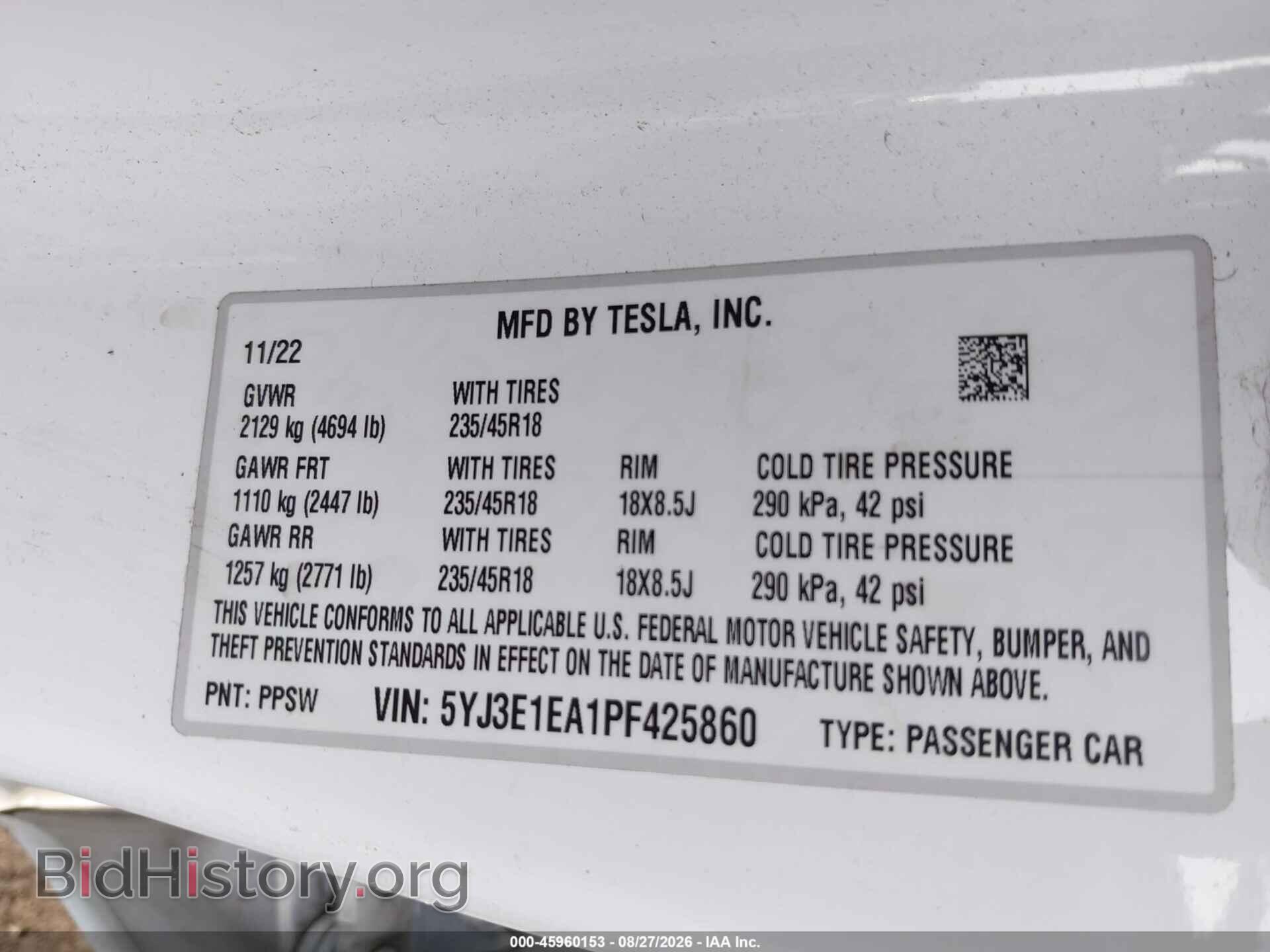 2023 TESLA MODEL 3 - VIN: 5YJ3E1EA1PF425860 - Photo 9