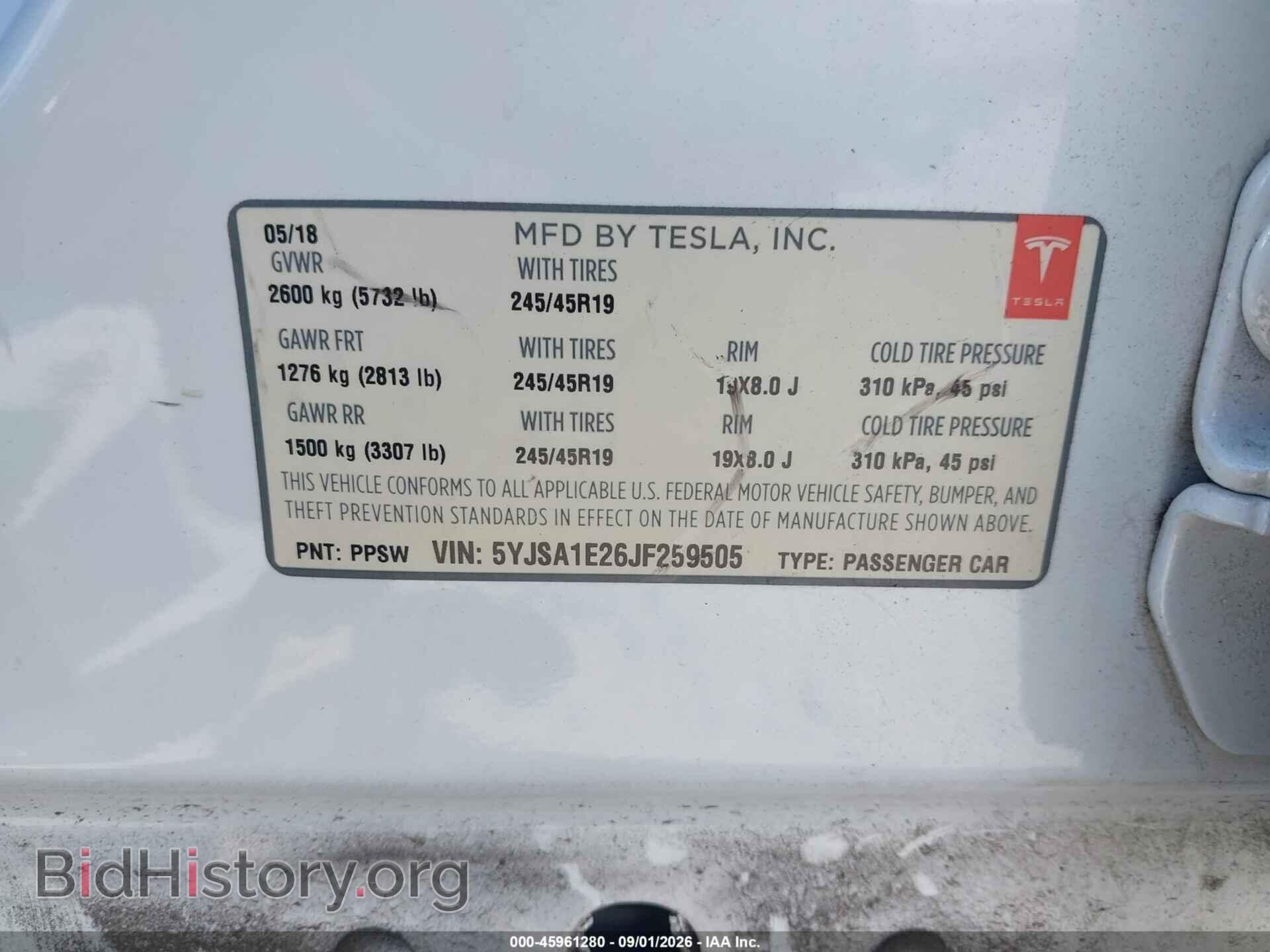 2018 TESLA MODEL S - VIN: 5YJSA1E26JF259505 - Photo 9