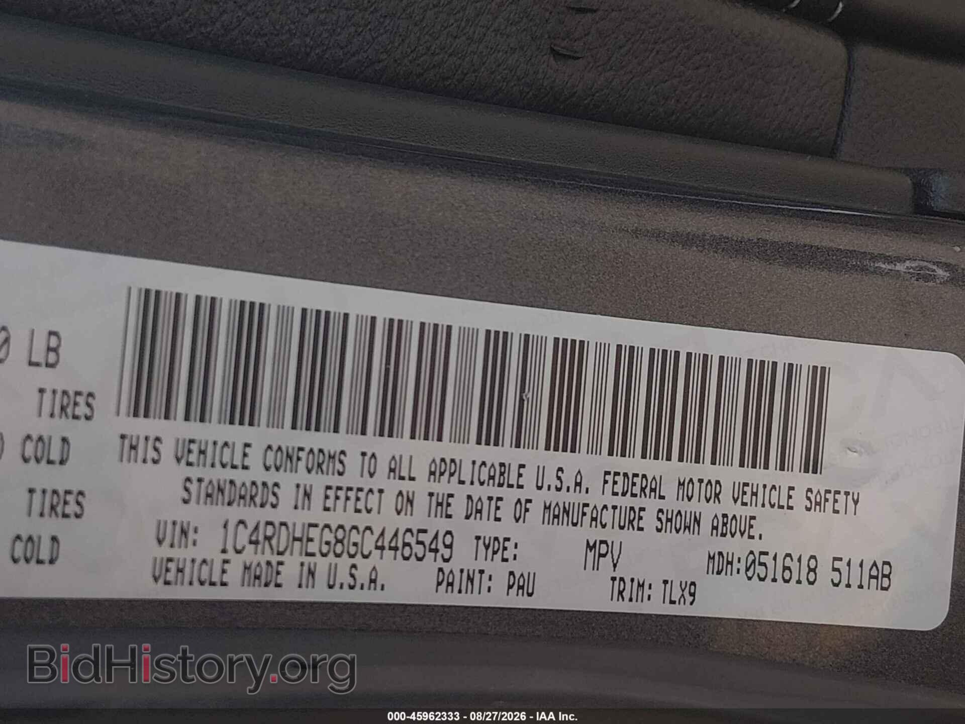 2016 DODGE DURANGO - VIN: 1C4RDHEG8GC446549 - Фото 9