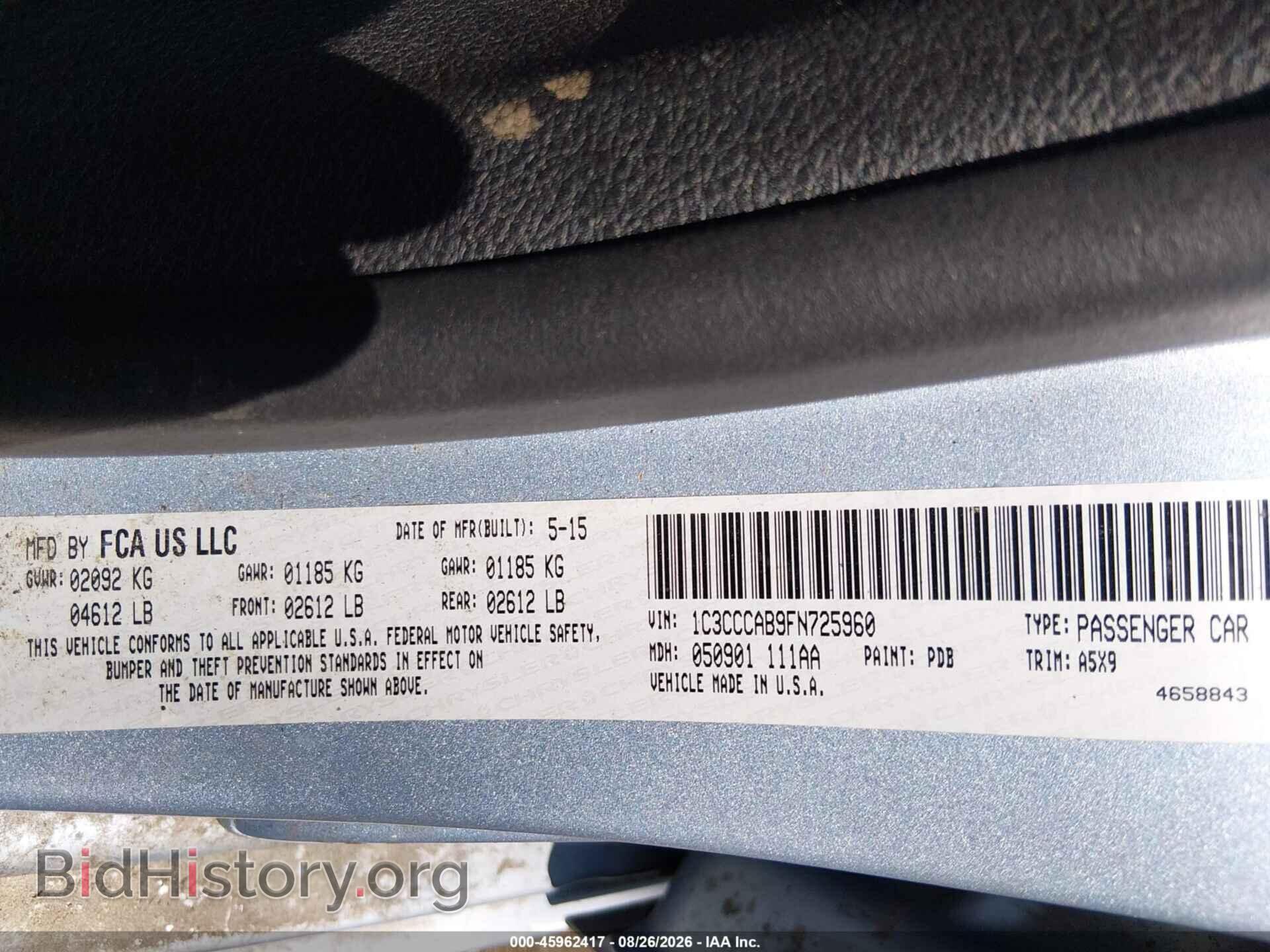 2015 CHRYSLER 200 - VIN: 1C3CCCAB9FN725960 - Photo 9