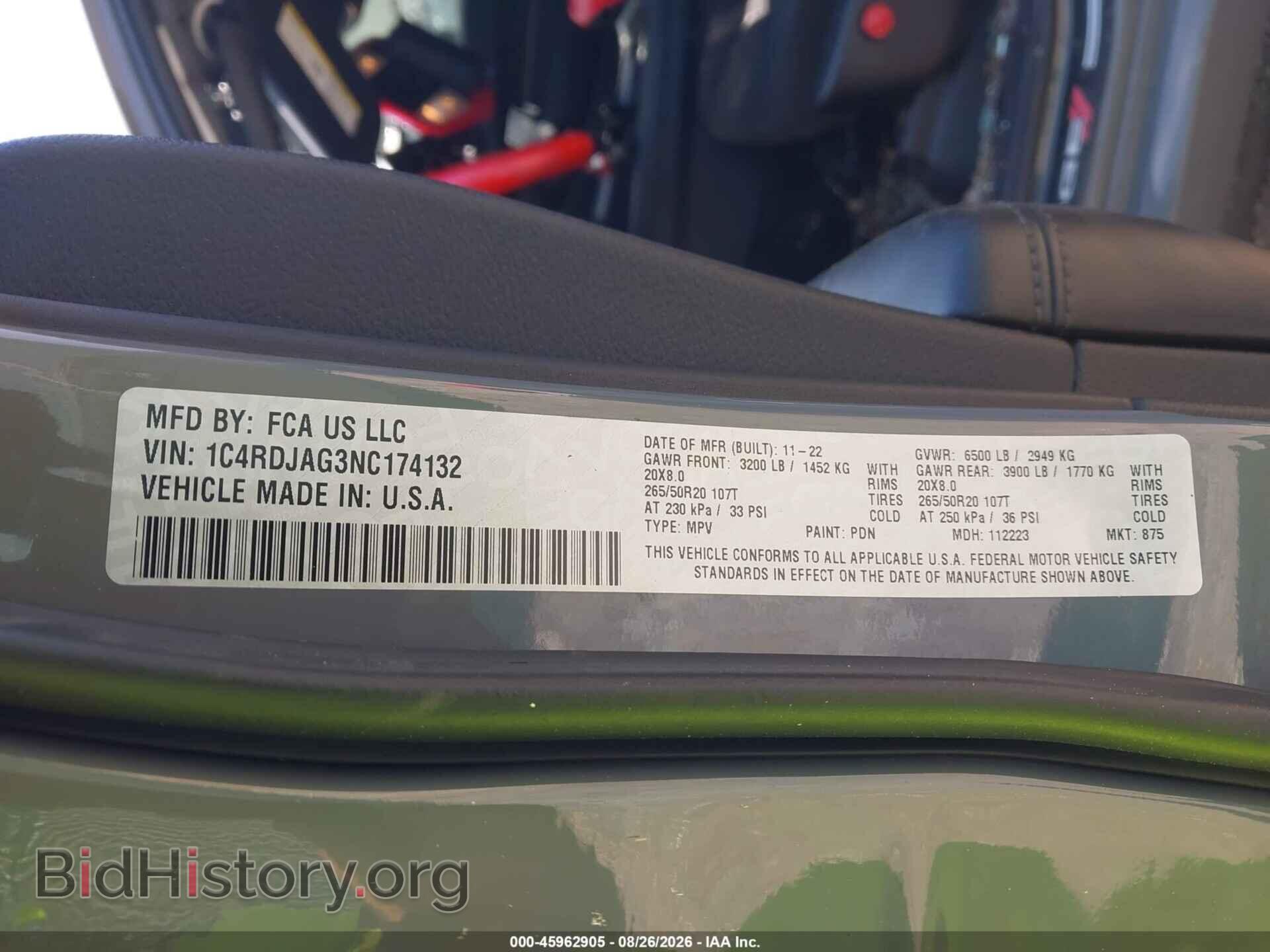 2022 DODGE DURANGO - VIN: 1C4RDJAG3NC174132 - Фото 9