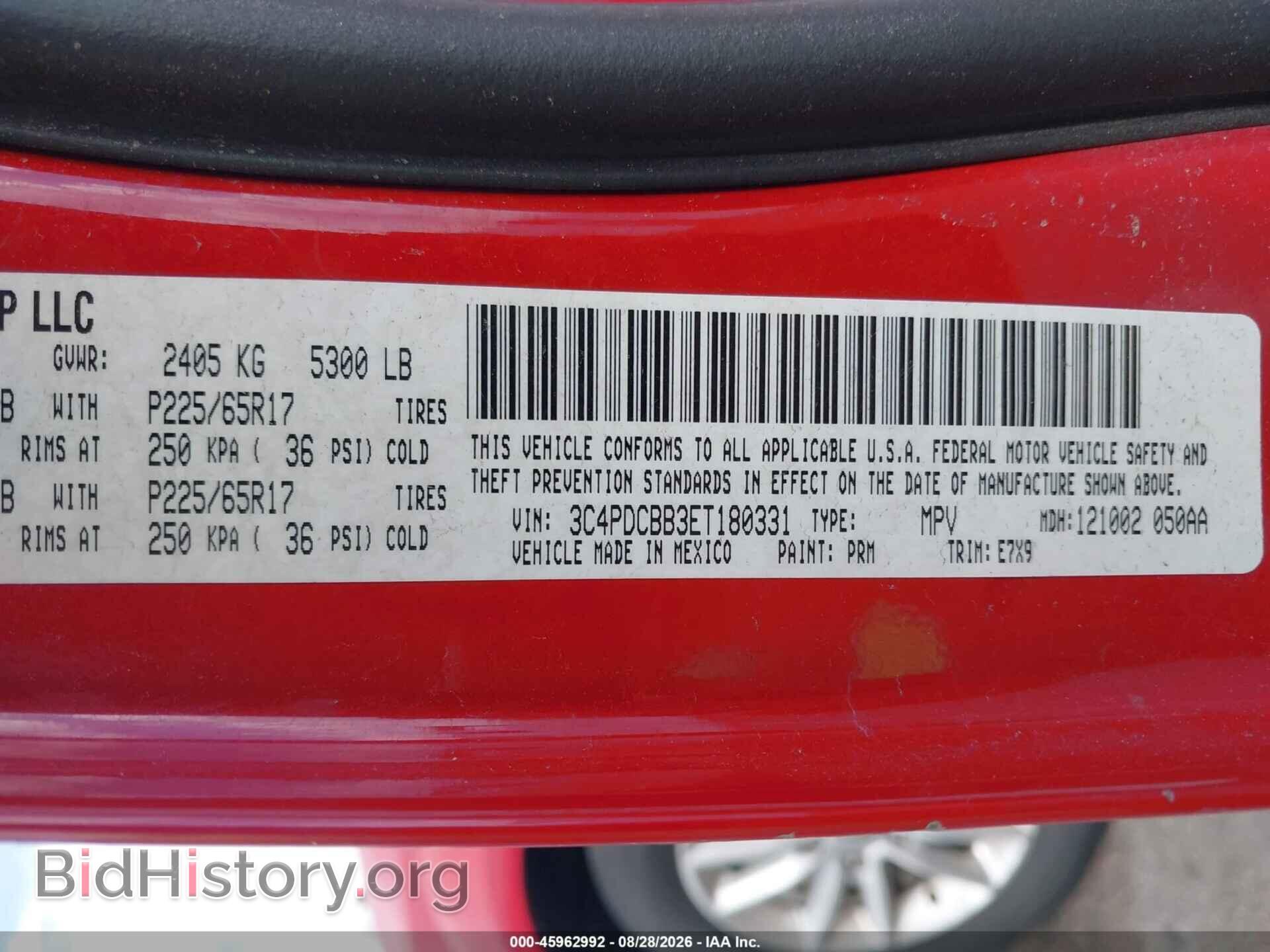 2014 DODGE JOURNEY - VIN: 3C4PDCBB3ET180331 - Фото 9