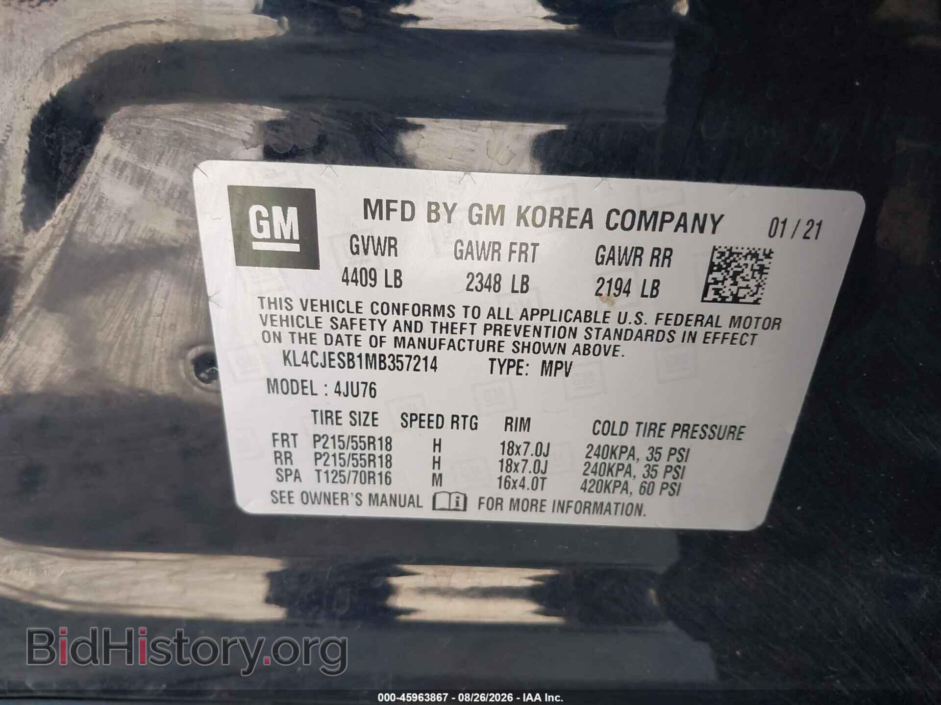 2021 BUICK ENCORE - VIN: KL4CJESB1MB357214 - Photo 9