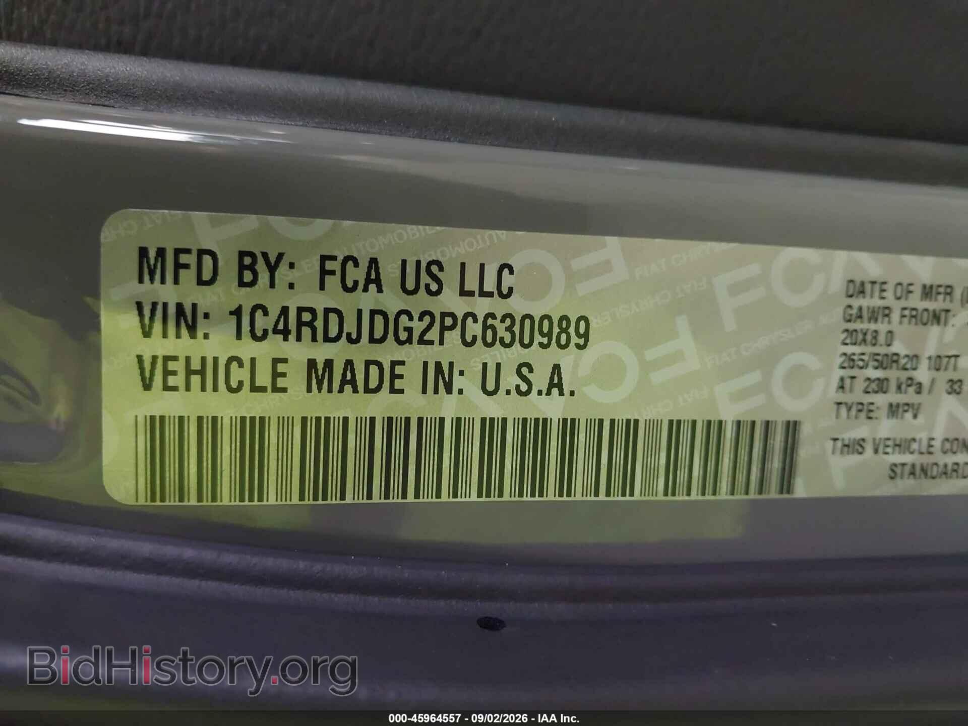 2023 DODGE DURANGO - VIN: 1C4RDJDG2PC630989 - Photo 9