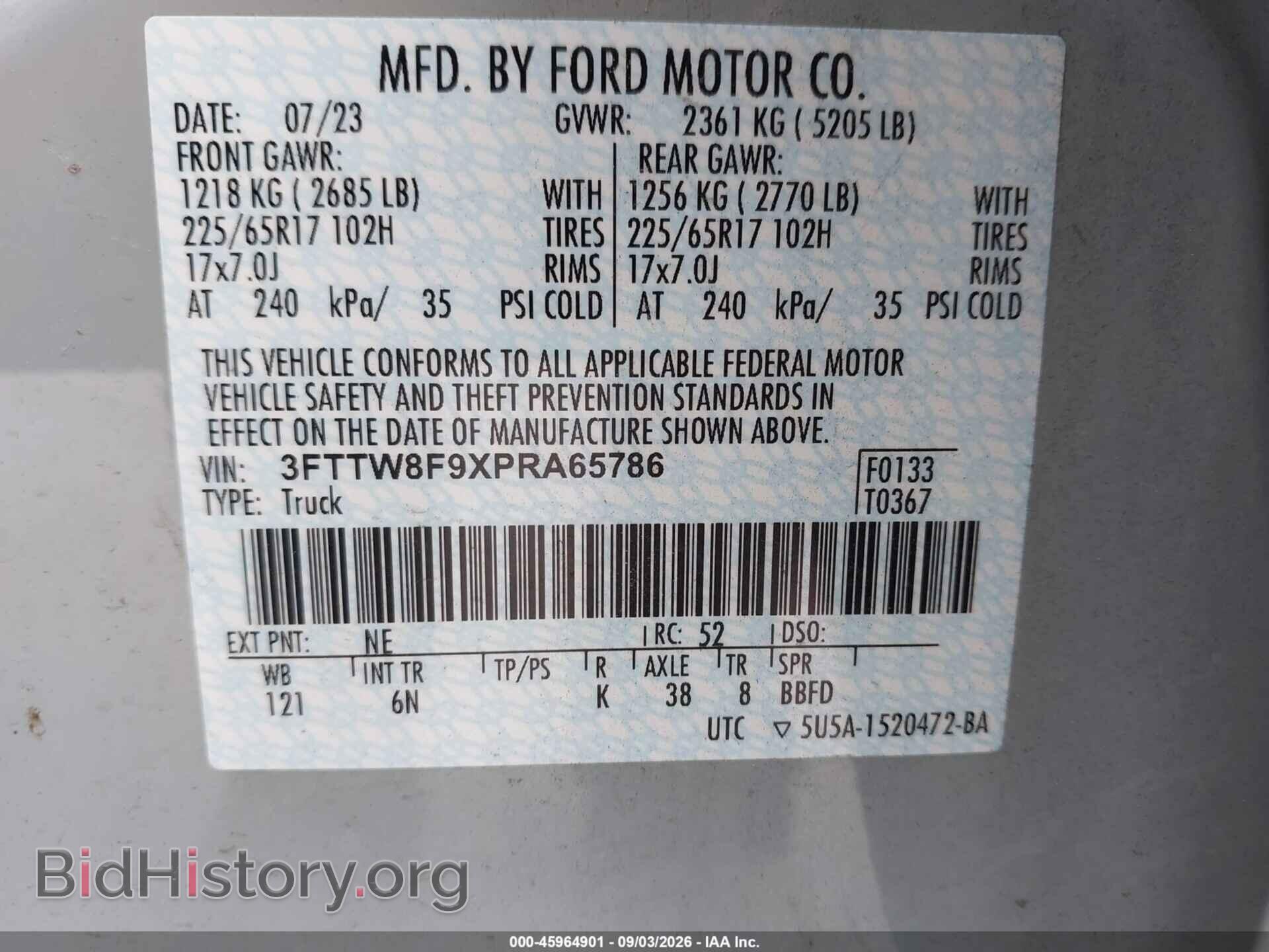 2023 FORD MAVERICK - VIN: 3FTTW8F9XPRA65786 - Фото 9