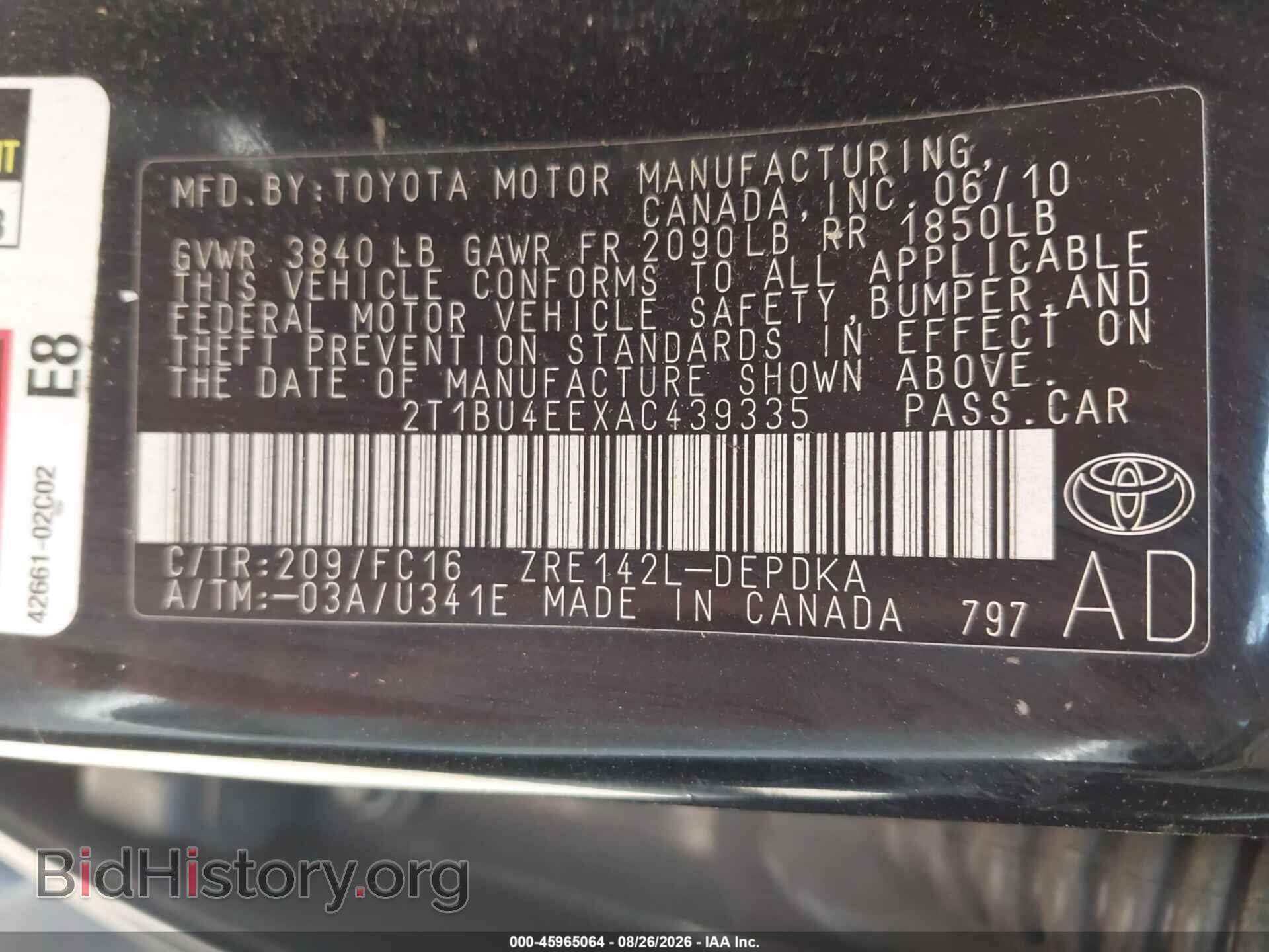2010 TOYOTA COROLLA - VIN: 2T1BU4EEXAC439335 - Photo 9