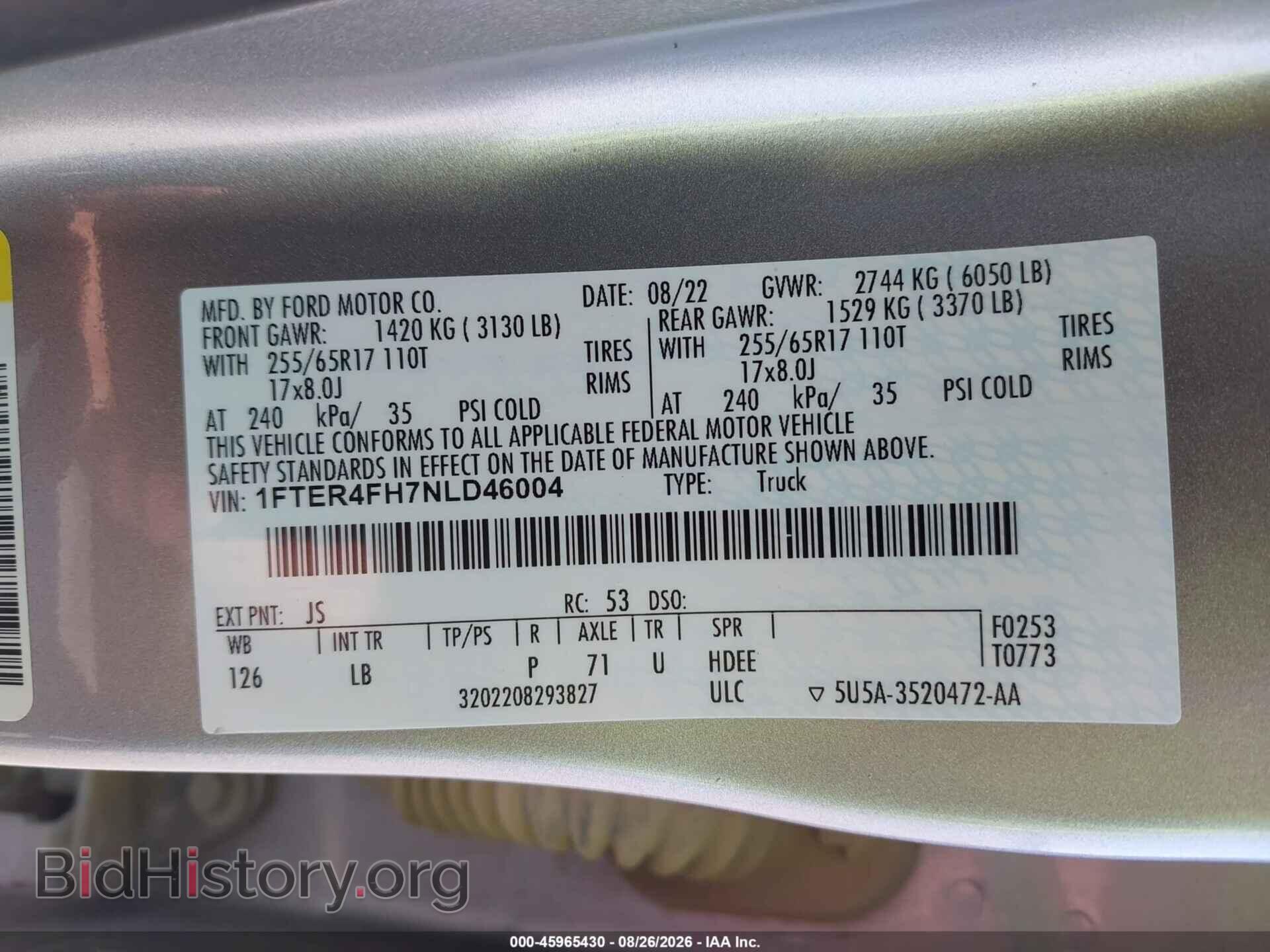 2022 FORD RANGER - VIN: 1FTER4FH7NLD46004 - Photo 9