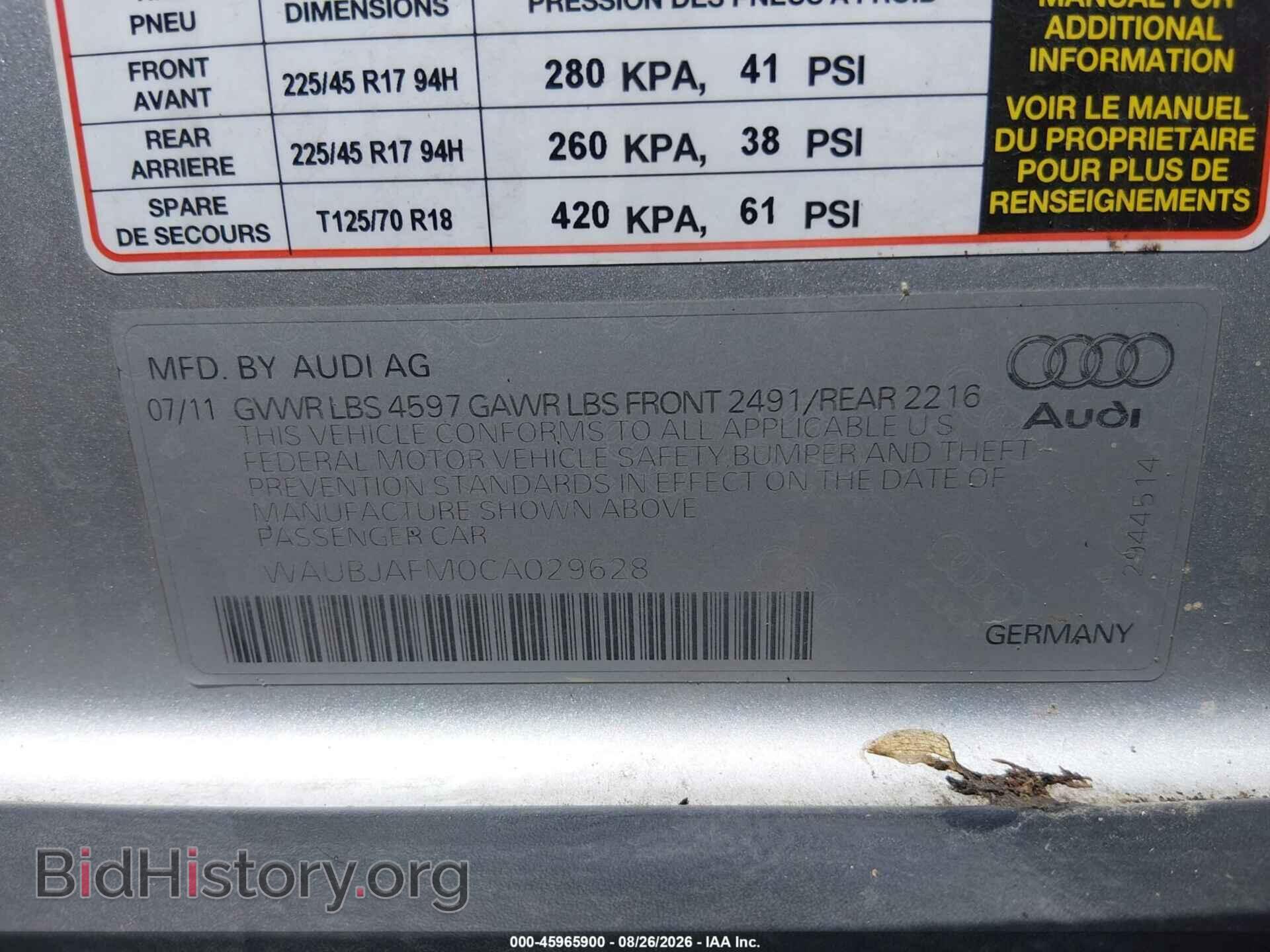 2012 AUDI A3 - VIN: WAUBJAFM0CA029628 - Photo 9