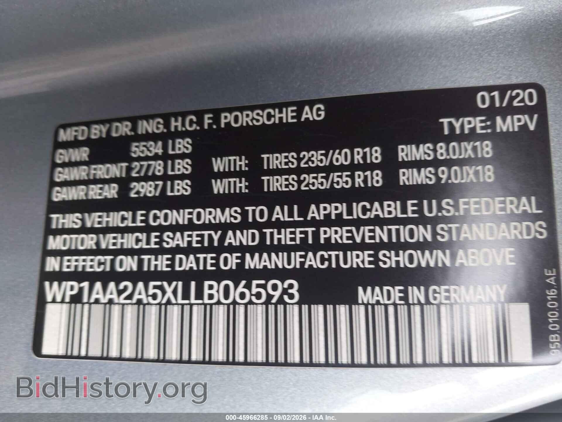 2020 PORSCHE MACAN - VIN: WP1AA2A5XLLB06593 - Photo 9
