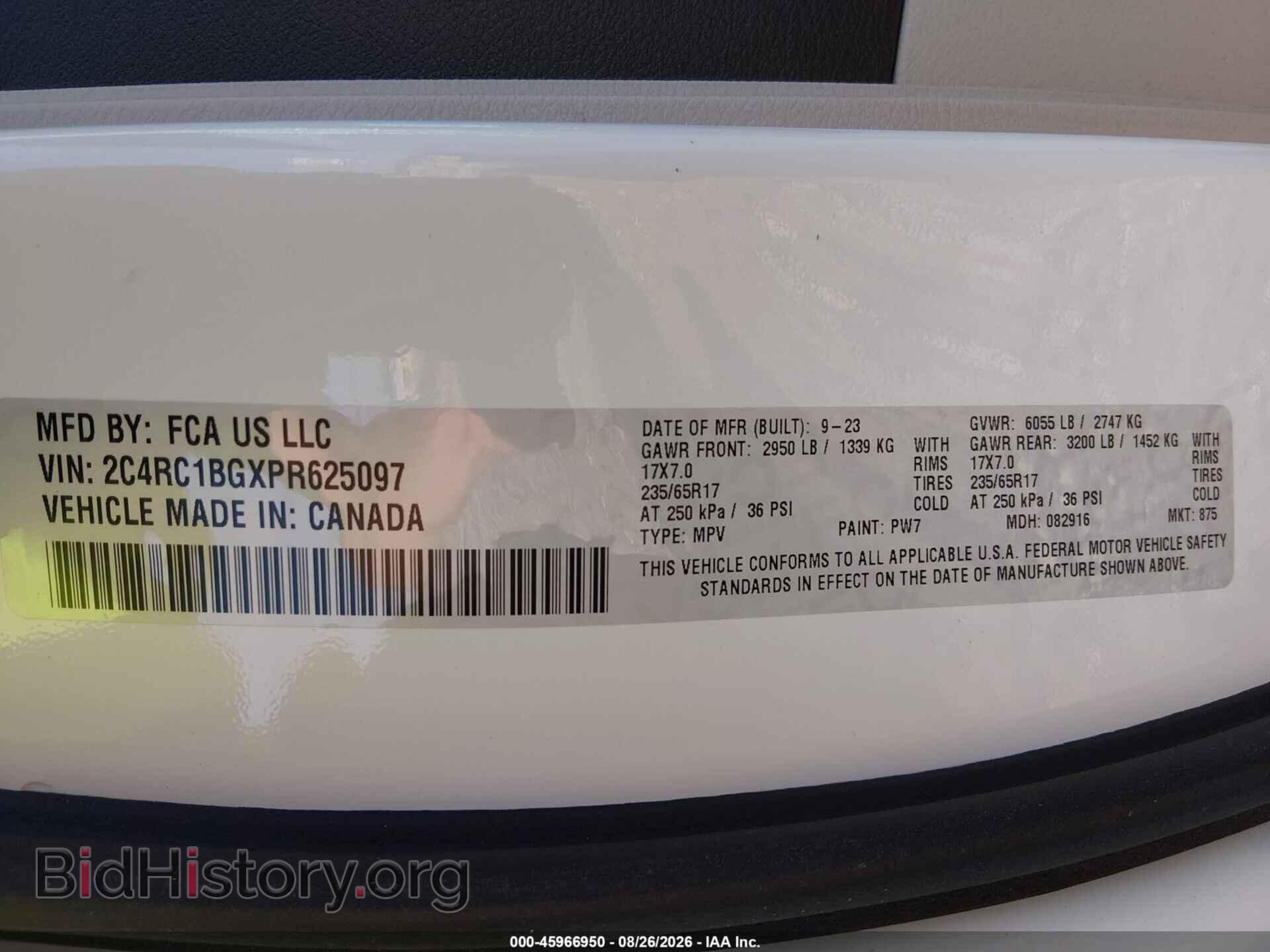 2023 CHRYSLER PACIFICA - VIN: 2C4RC1BGXPR625097 - Photo 9