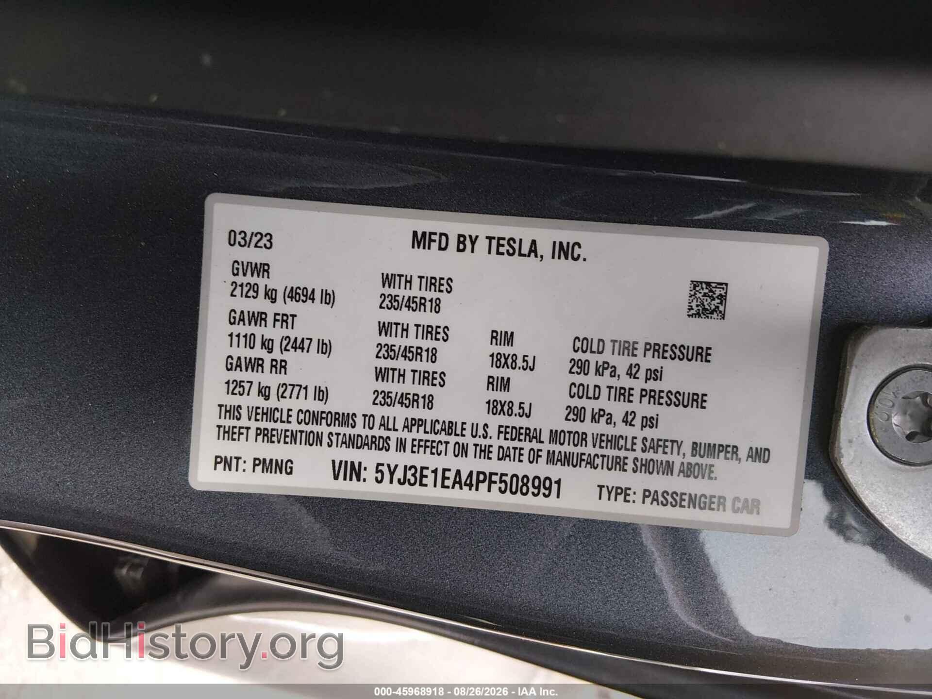 2023 TESLA MODEL 3 - VIN: 5YJ3E1EA4PF508991 - Фото 9