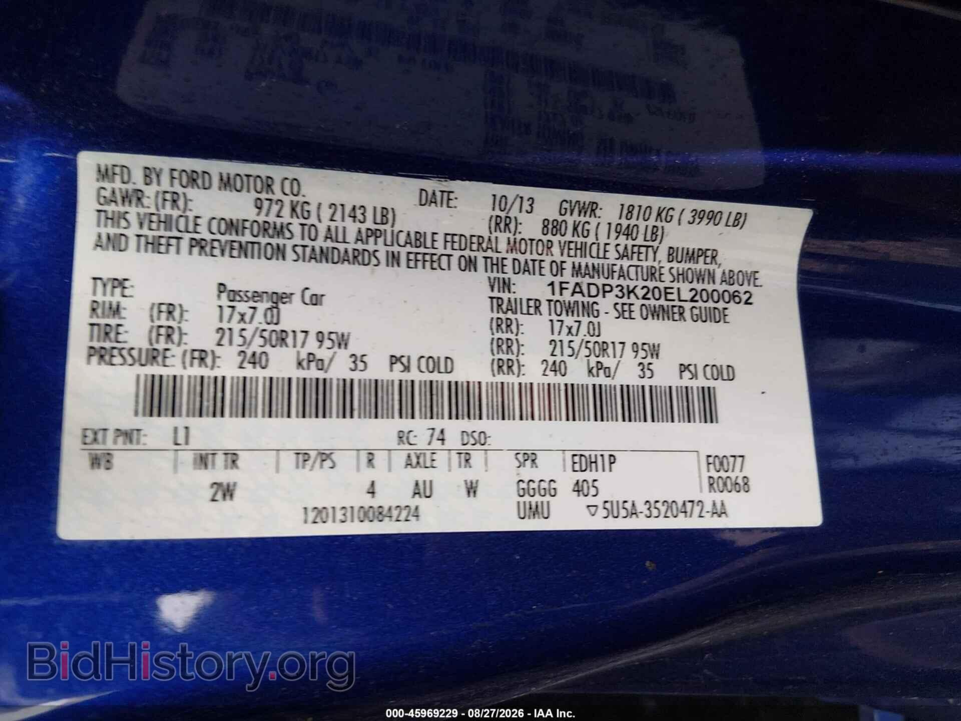 2014 FORD FOCUS - VIN: 1FADP3K20EL200062 - Photo 9