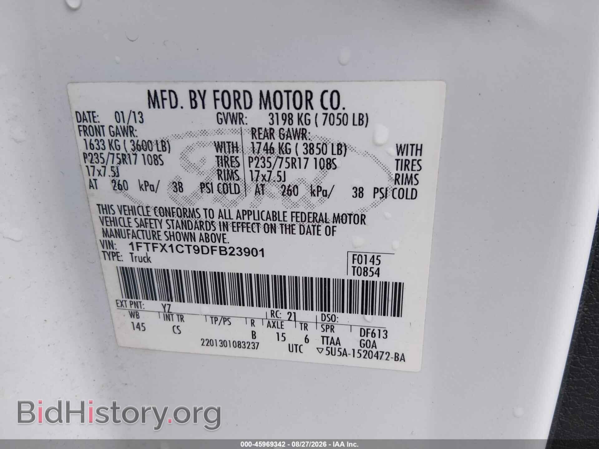2013 FORD F-150 - VIN: 1FTFX1CT9DFB23901 - Photo 9
