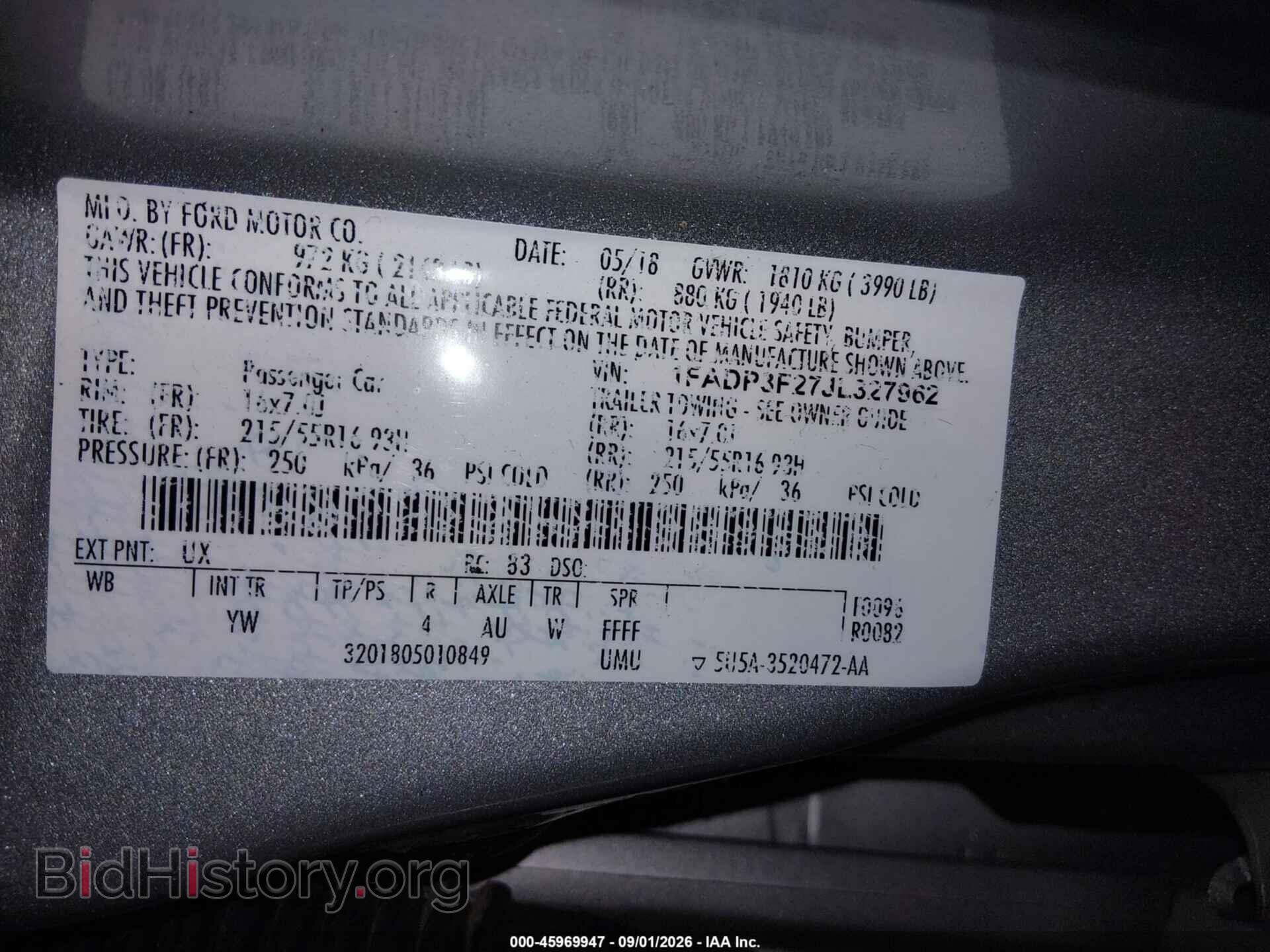 2018 FORD FOCUS - VIN: 1FADP3F27JL327962 - Photo 9