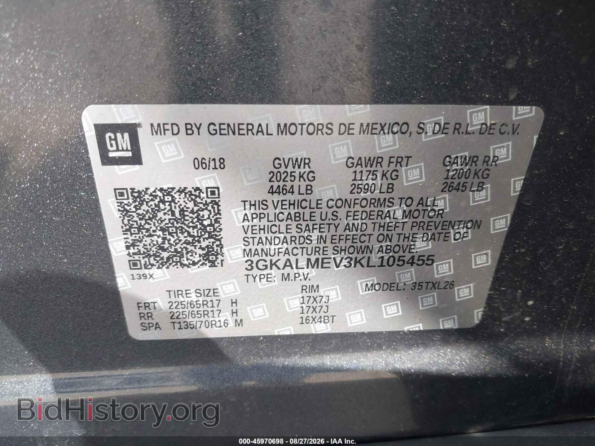 2019 GMC TERRAIN - VIN: 3GKALMEV3KL105455 - Фото 9