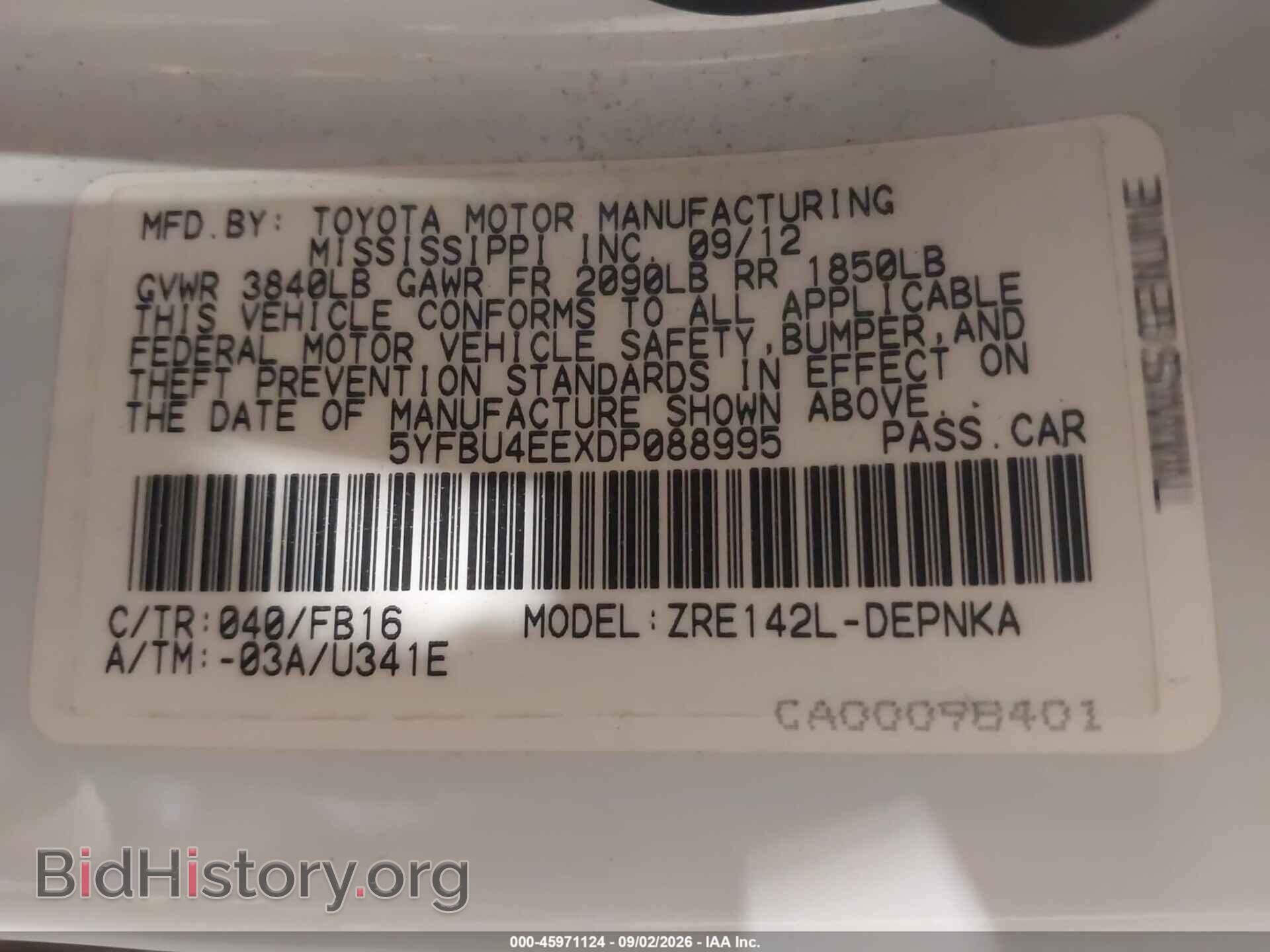 2013 TOYOTA COROLLA - VIN: 5YFBU4EEXDP088995 - Photo 9