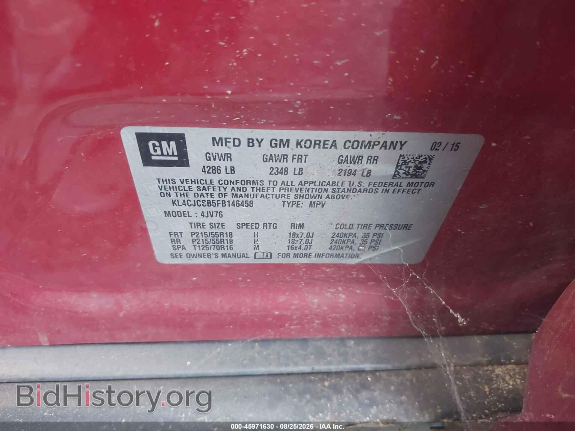 2015 BUICK ENCORE - VIN: KL4CJCSB5FB146458 - Photo 9