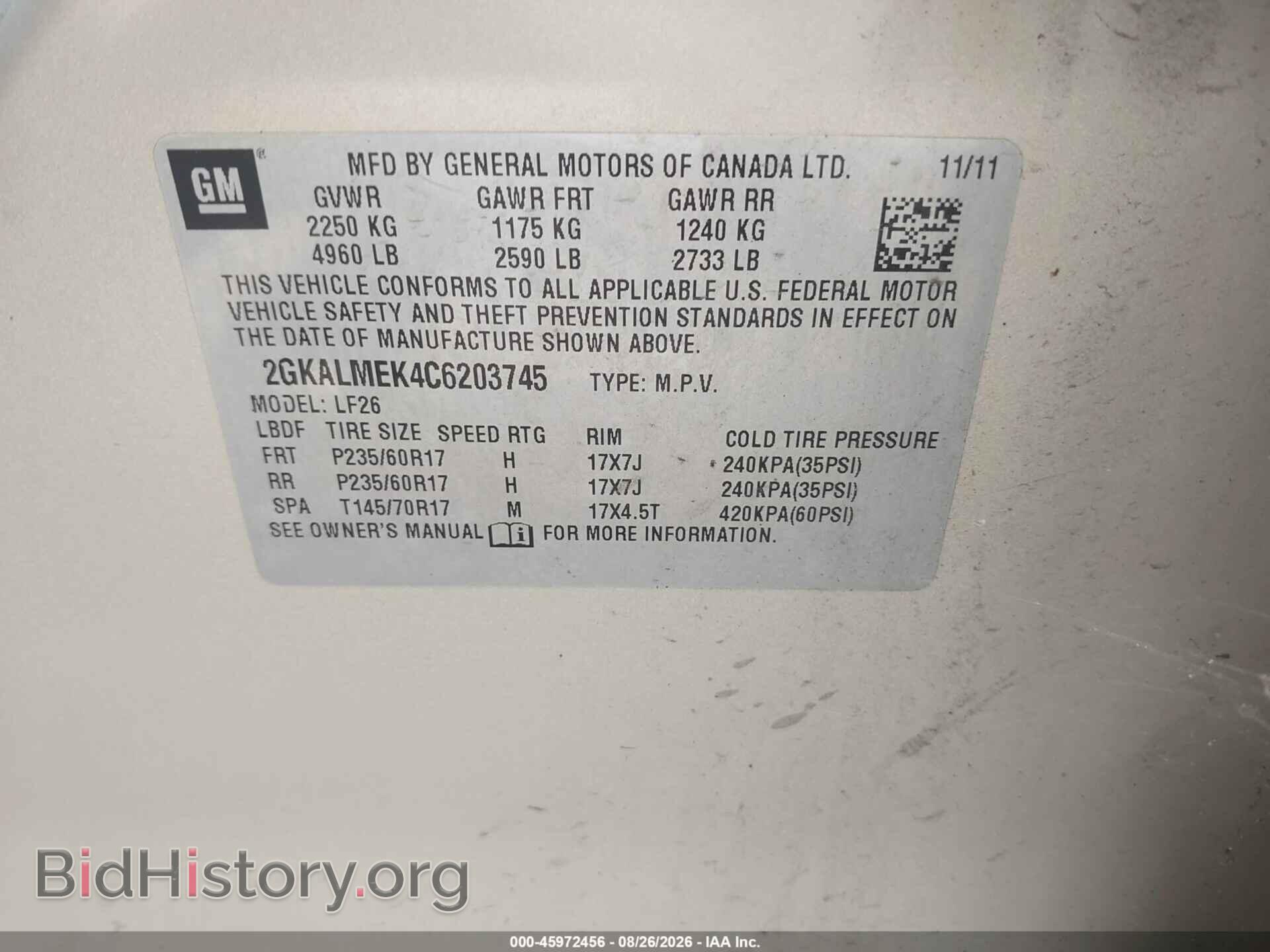 2012 GMC TERRAIN - VIN: 2GKALMEK4C6203745 - Photo 9