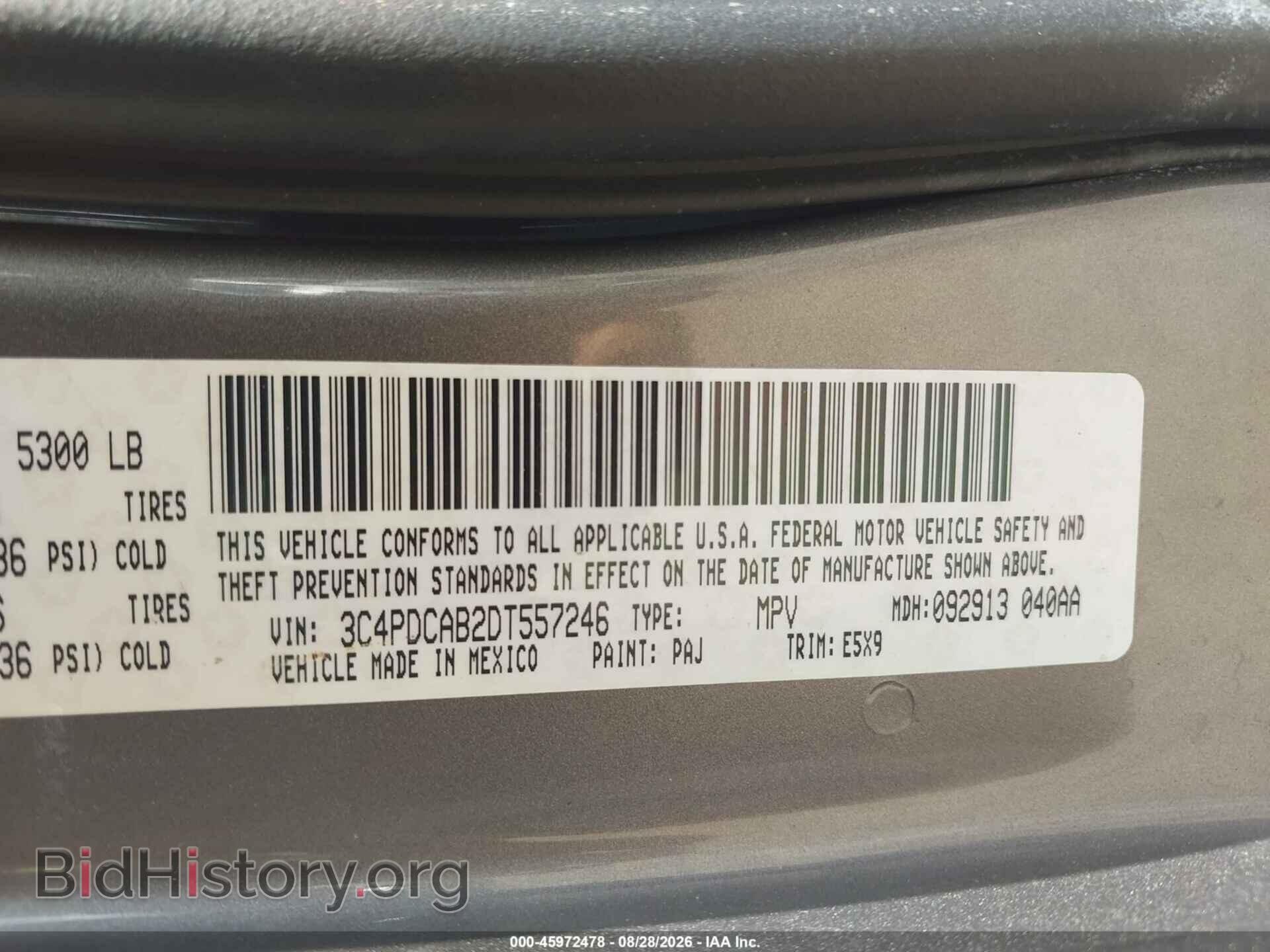 2013 DODGE JOURNEY - VIN: 3C4PDCAB2DT557246 - Фото 9