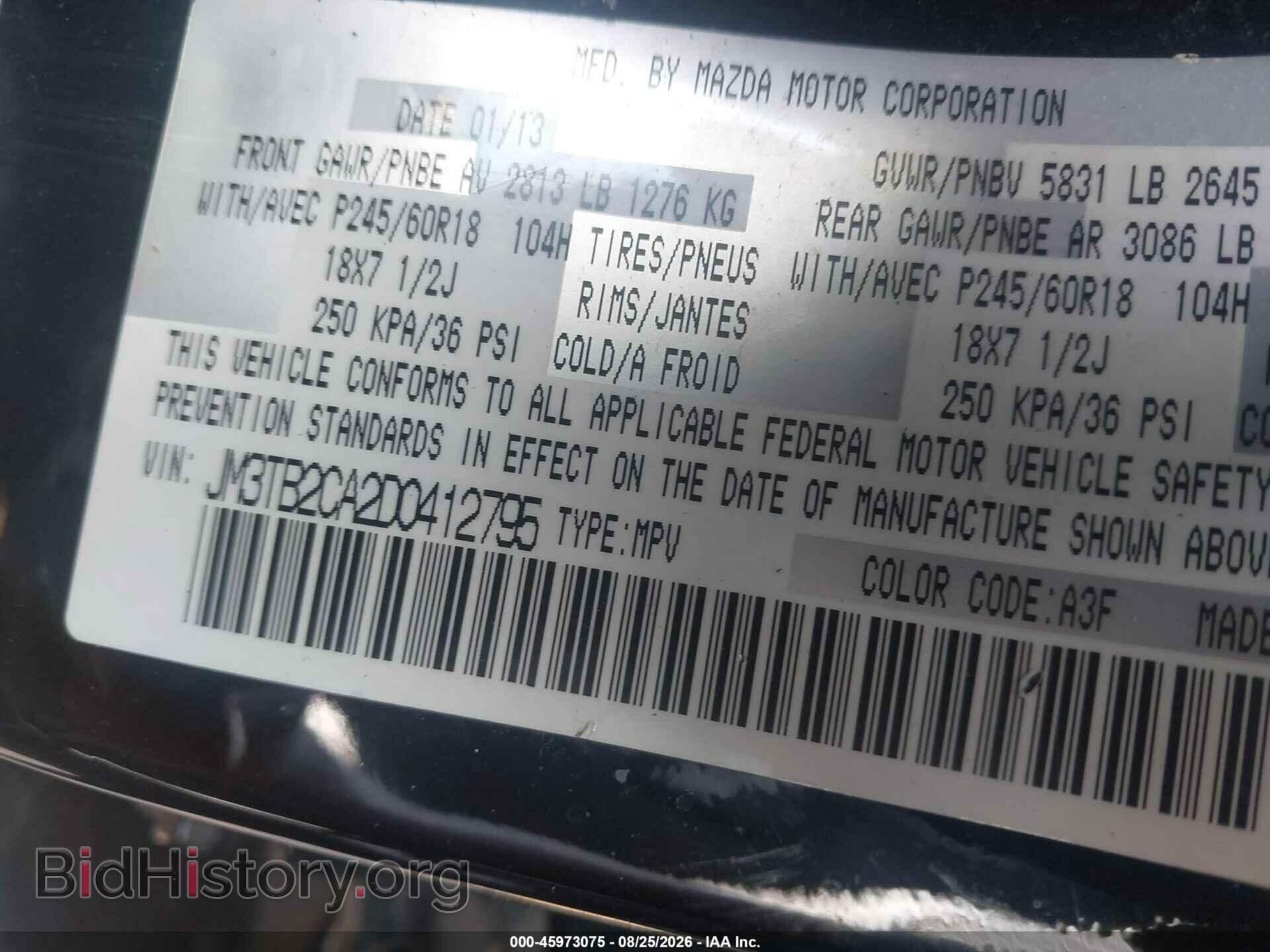 2013 MAZDA CX-9 - VIN: JM3TB2CA2D0412795 - Photo 9