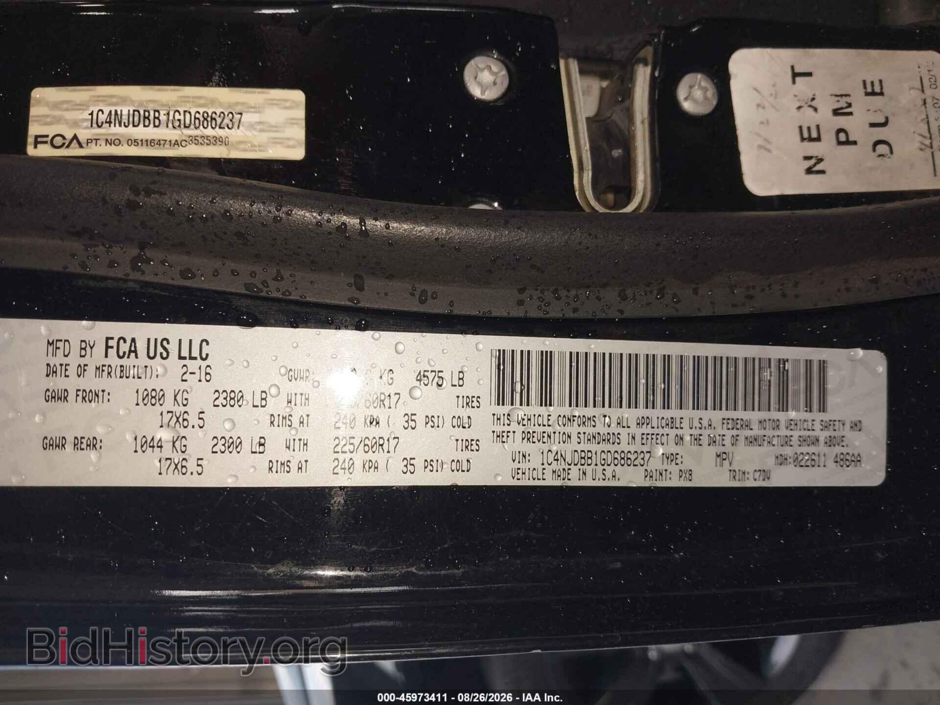 2016 JEEP COMPASS - VIN: 1C4NJDBB1GD686237 - Photo 9