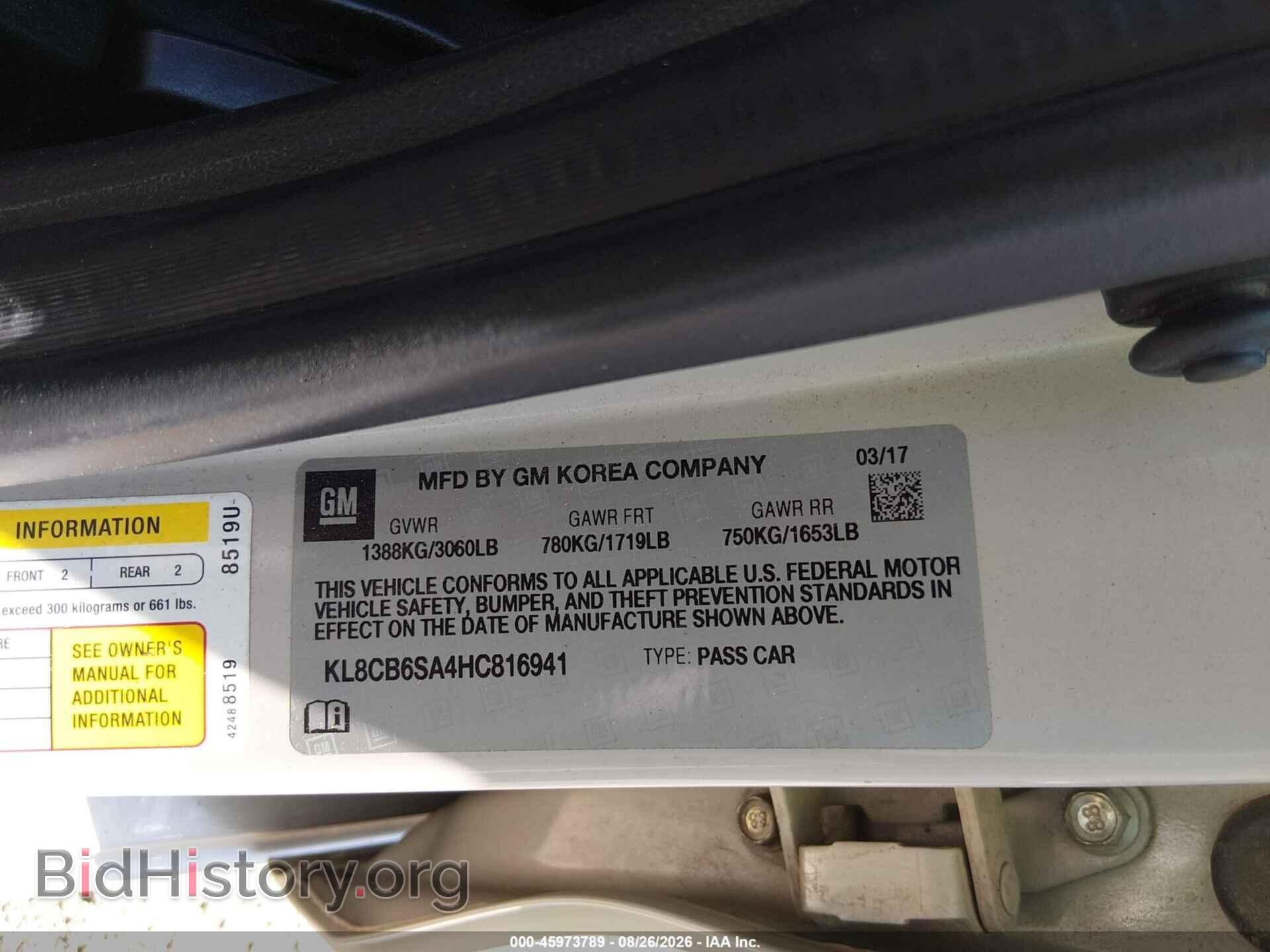 2017 CHEVROLET SPARK - VIN: KL8CB6SA4HC816941 - Photo 9