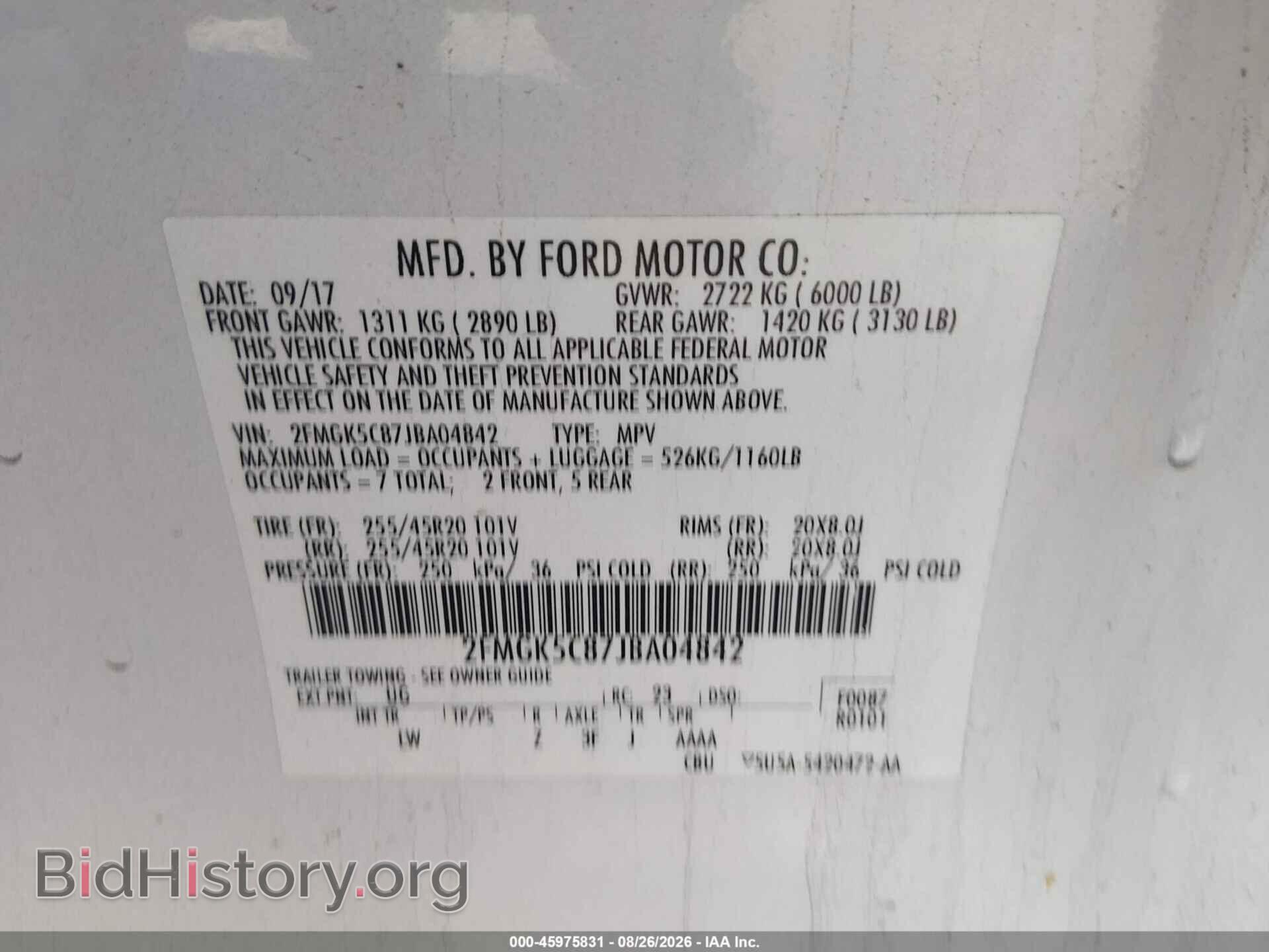 2018 FORD FLEX - VIN: 2FMGK5C87JBA04842 - Photo 9