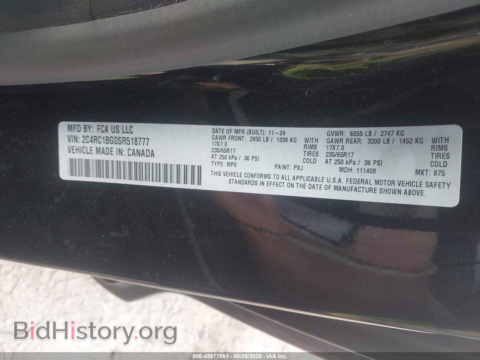 2025 CHRYSLER PACIFICA - VIN: 2C4RC1BG0SR518777 - Photo 9